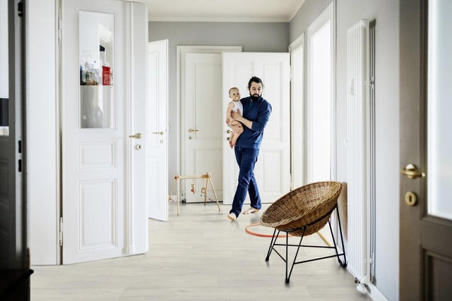 Pavimento vinílico a rolo Texline Otelo White forte Gerflor 2.9 mm cinza 4 m