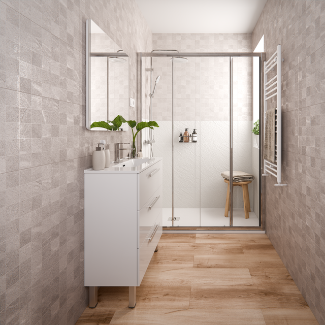 Espelho 80x70 cm iluminação led prateado Sensea Easy