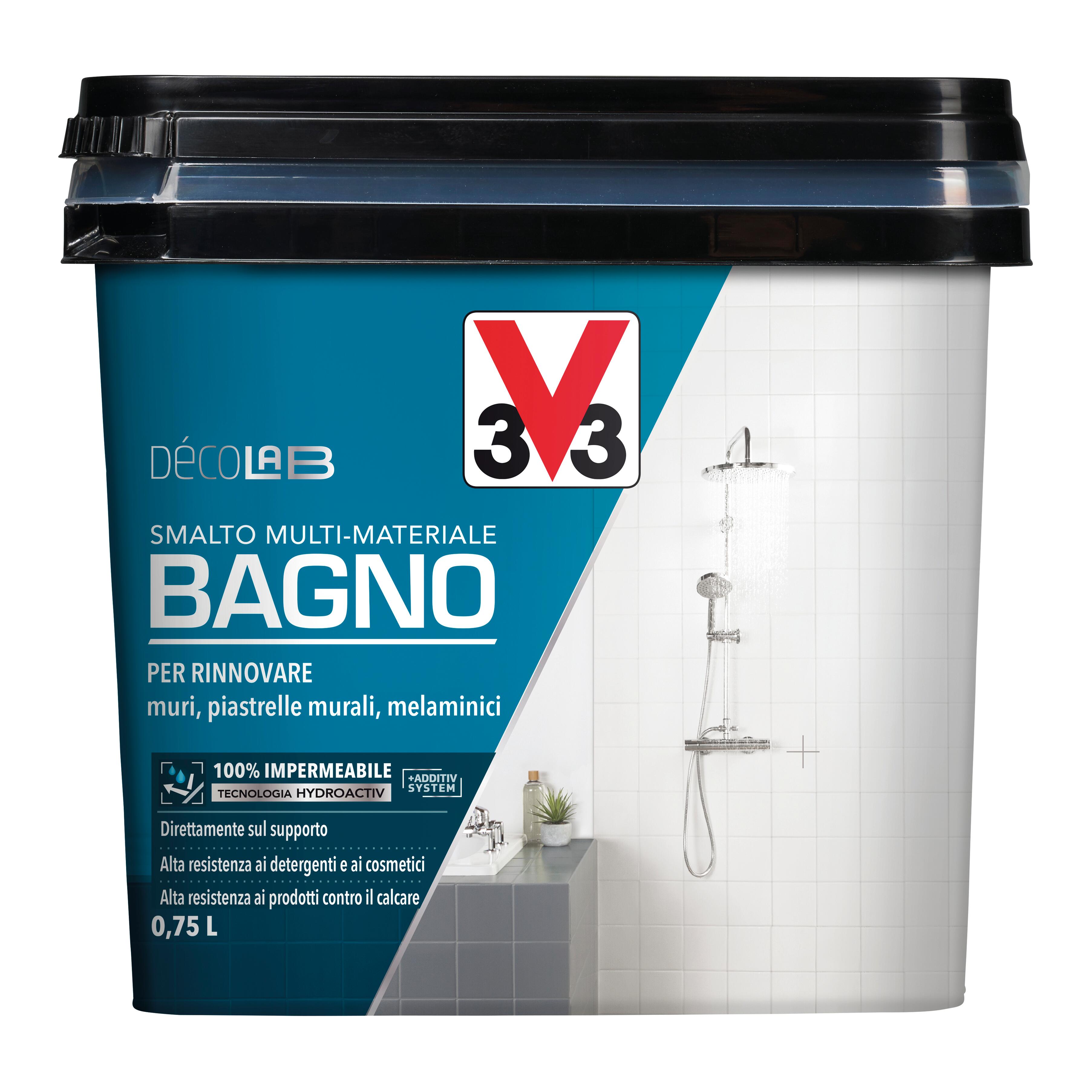 Smalto da interno per piastrelle lavabile, V33 Décolab blu lago satinato, 0.75 L - 4
