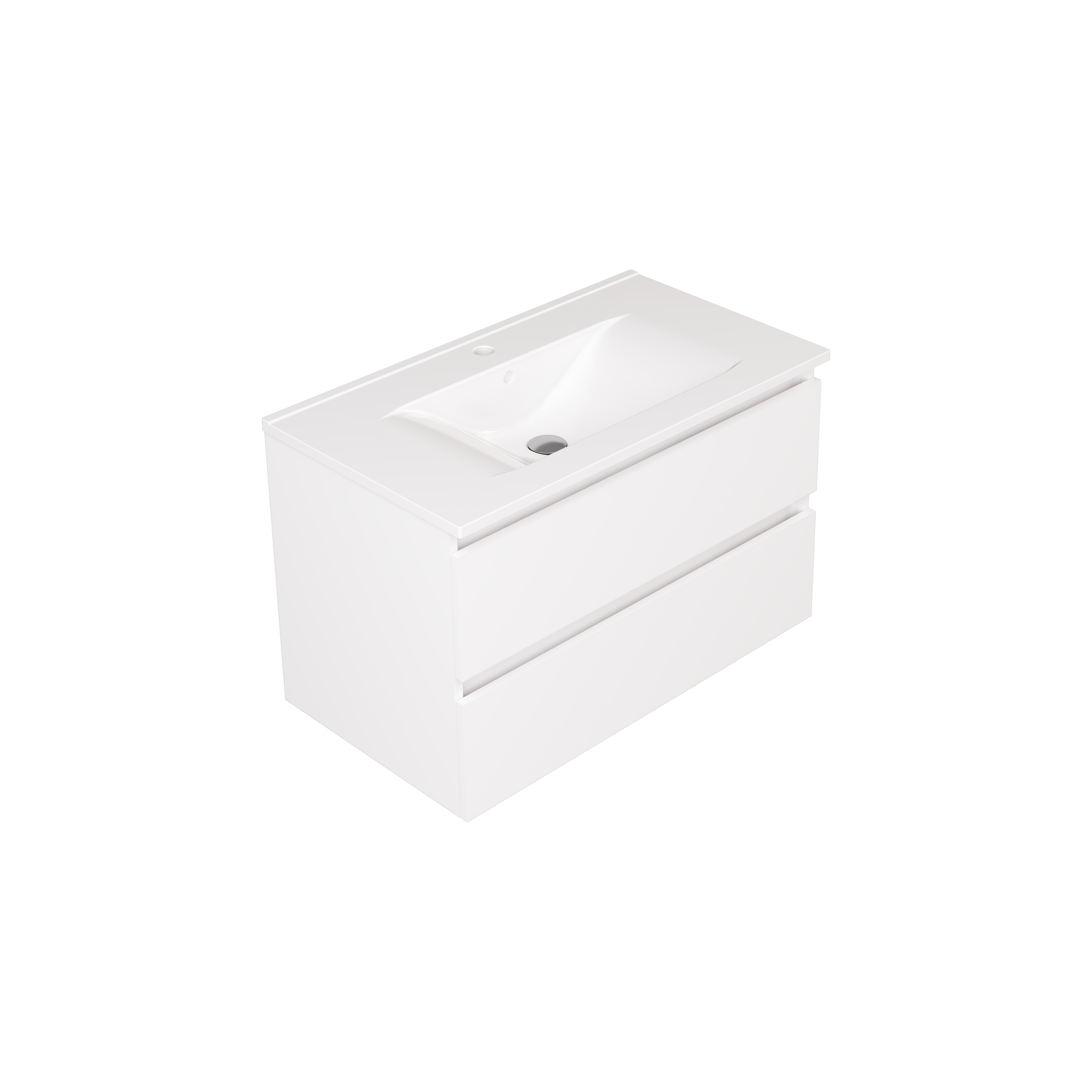 Móvel de casa de banho suspenso 2 gavetas 80x50x46 cm branco Banhoazis Brest II - 8