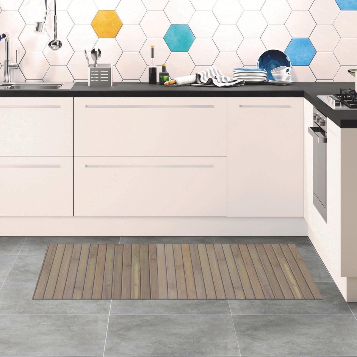 Passatoia Bamboo open Q in bambù, L 140 x L 50 cm, beige - 2