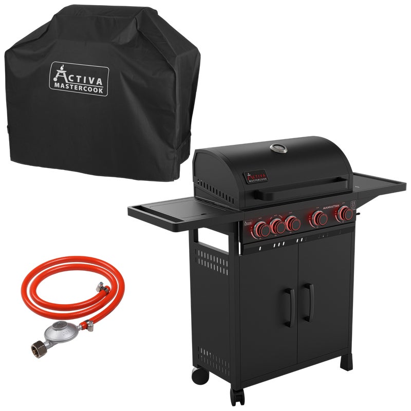 Grill gazowy 13,7kW Manhattan 4+1 palniki + reduktor + żeliwny ruszt Activia
