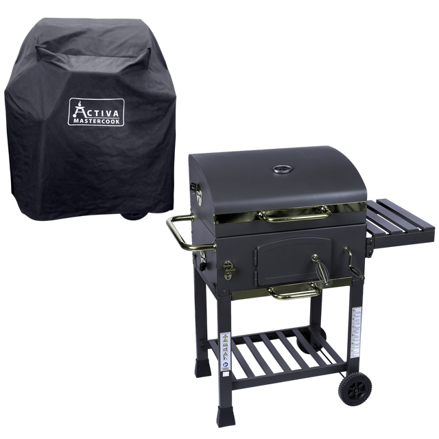 Grill węglowy Angular Gold XL żeliwny ruszt + pokrowiec gratis Activa