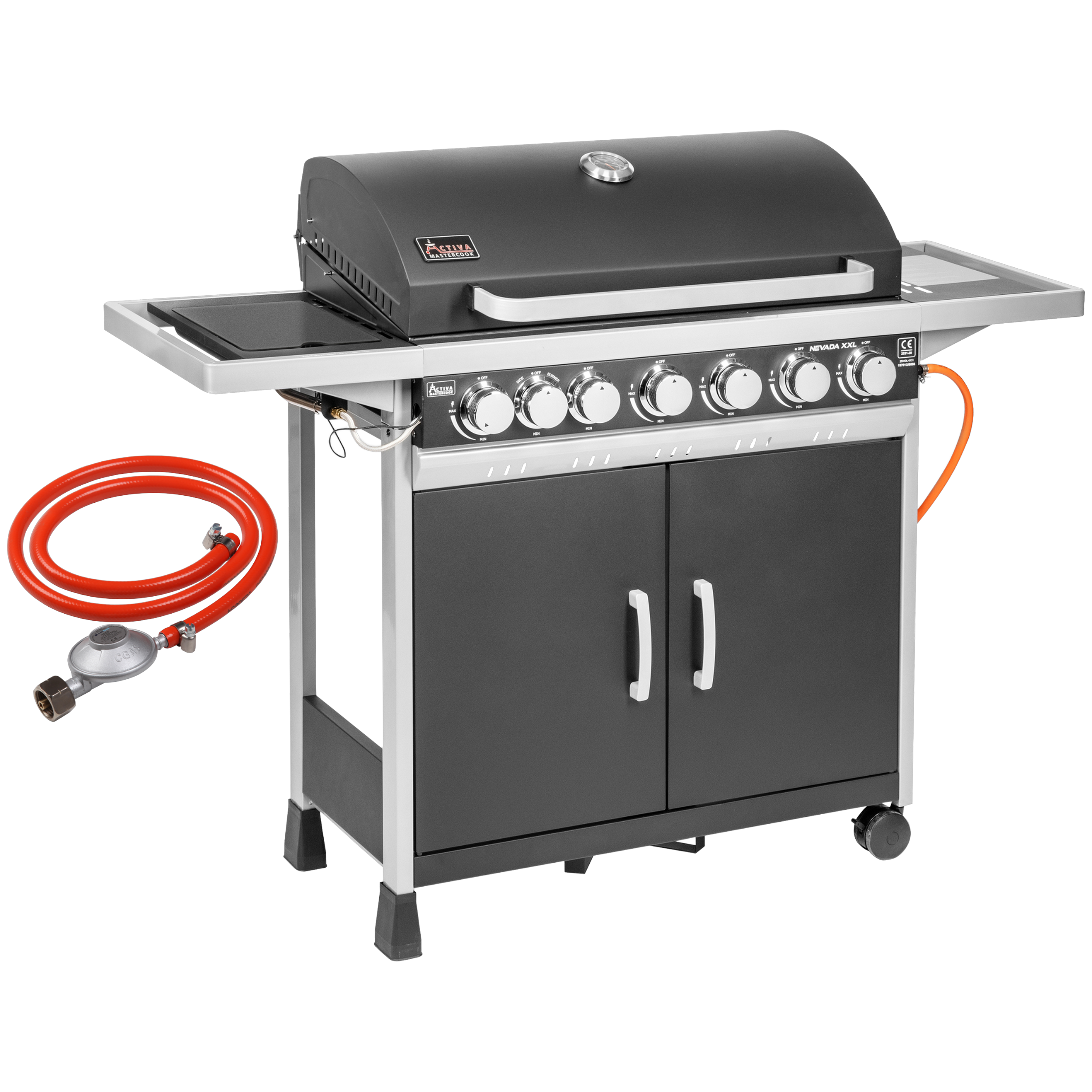 Grill gazowy 15,1kW Nevada XXL 6+1 palników + reduktor + żeliwny ruszt Activa