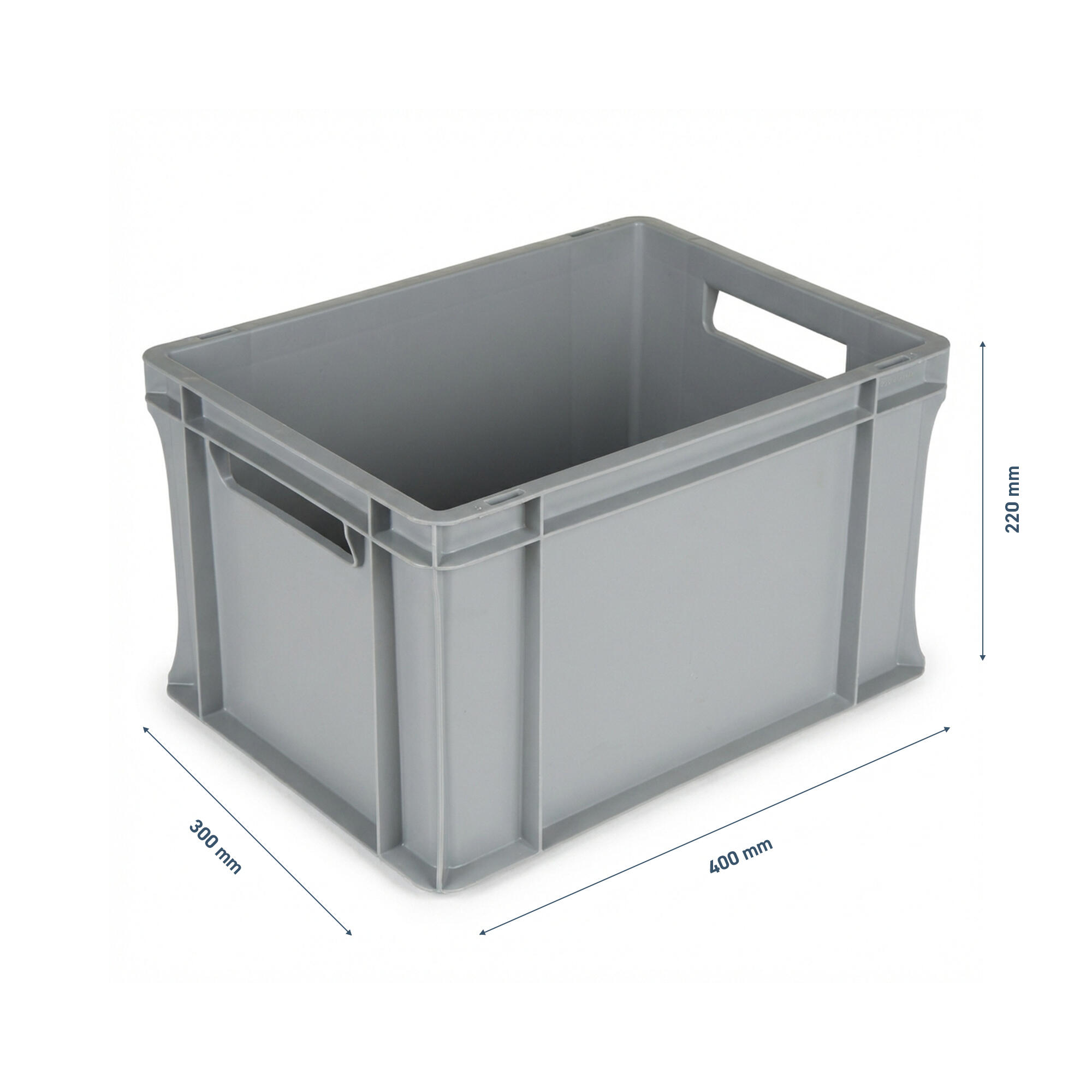 Bac de manutention Euronorm 20 L 40 x 30 x H.22 cm parois pleines - 2