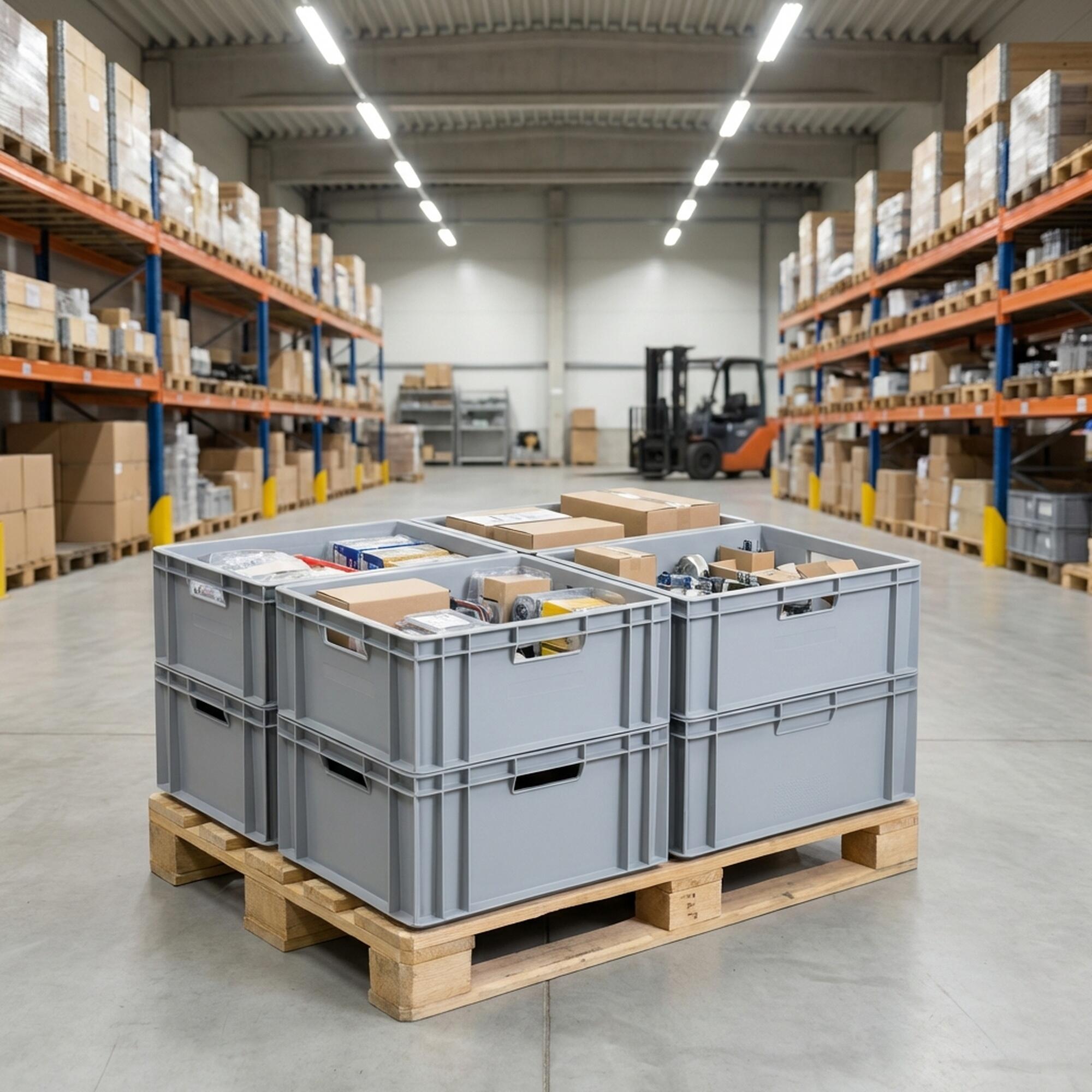 Bac de manutention Euronorm 40 L 60 x 40 x H.20 cm parois pleines - 5