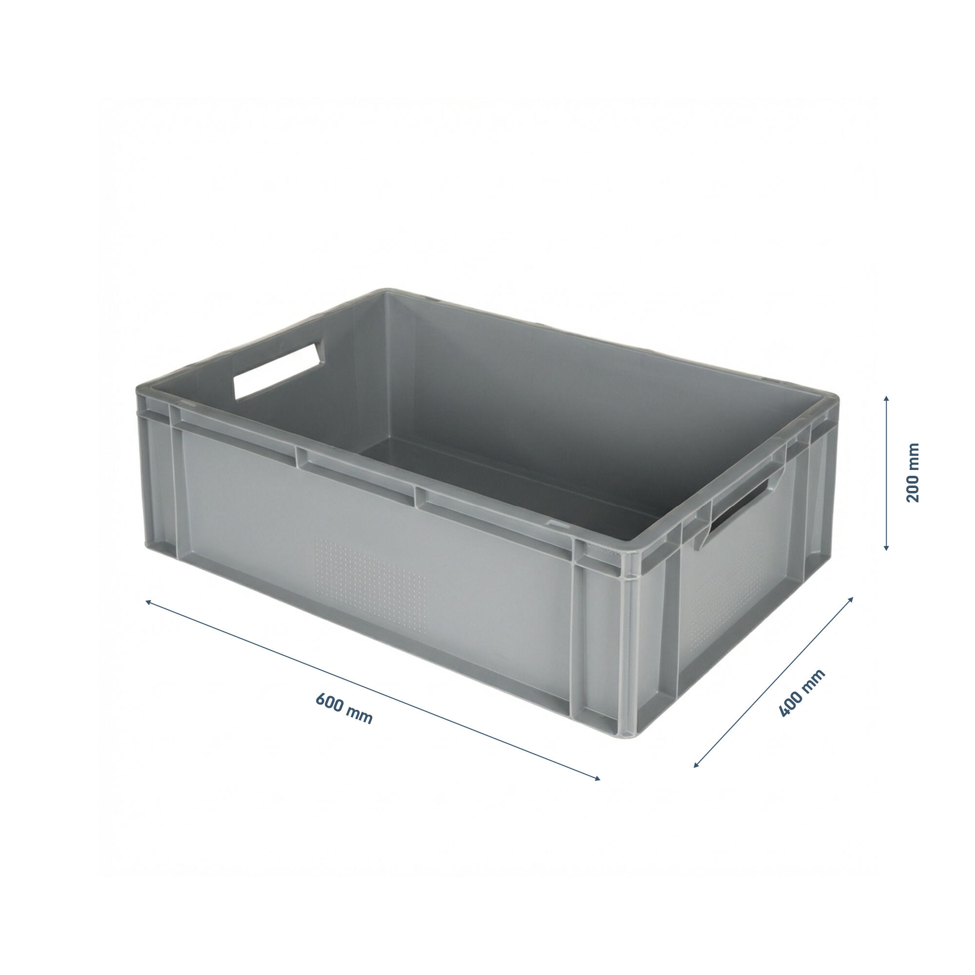 Bac de manutention Euronorm 40 L 60 x 40 x H.20 cm parois pleines - 2