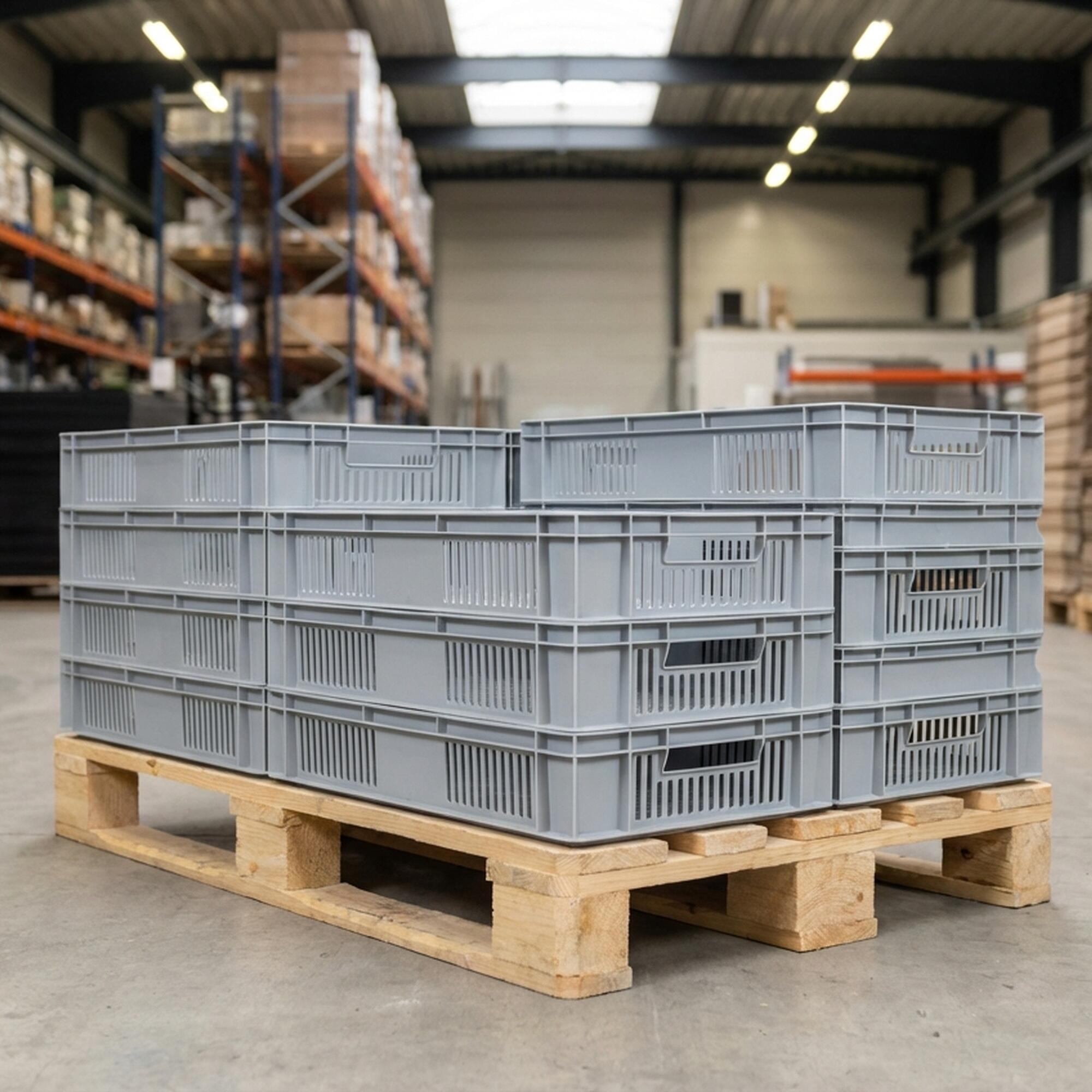 Bac de manutention Euronorm 21 L 60 x 40 x H.12 cm parois ajourées - 3
