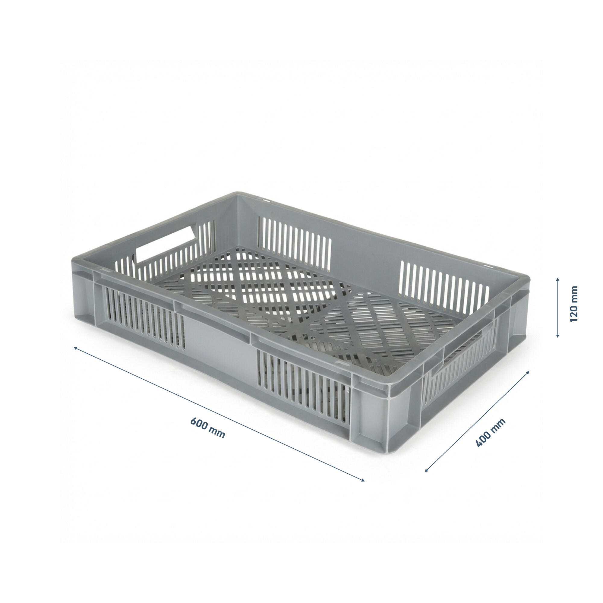 Bac de manutention Euronorm 21 L 60 x 40 x H.12 cm parois ajourées - 2