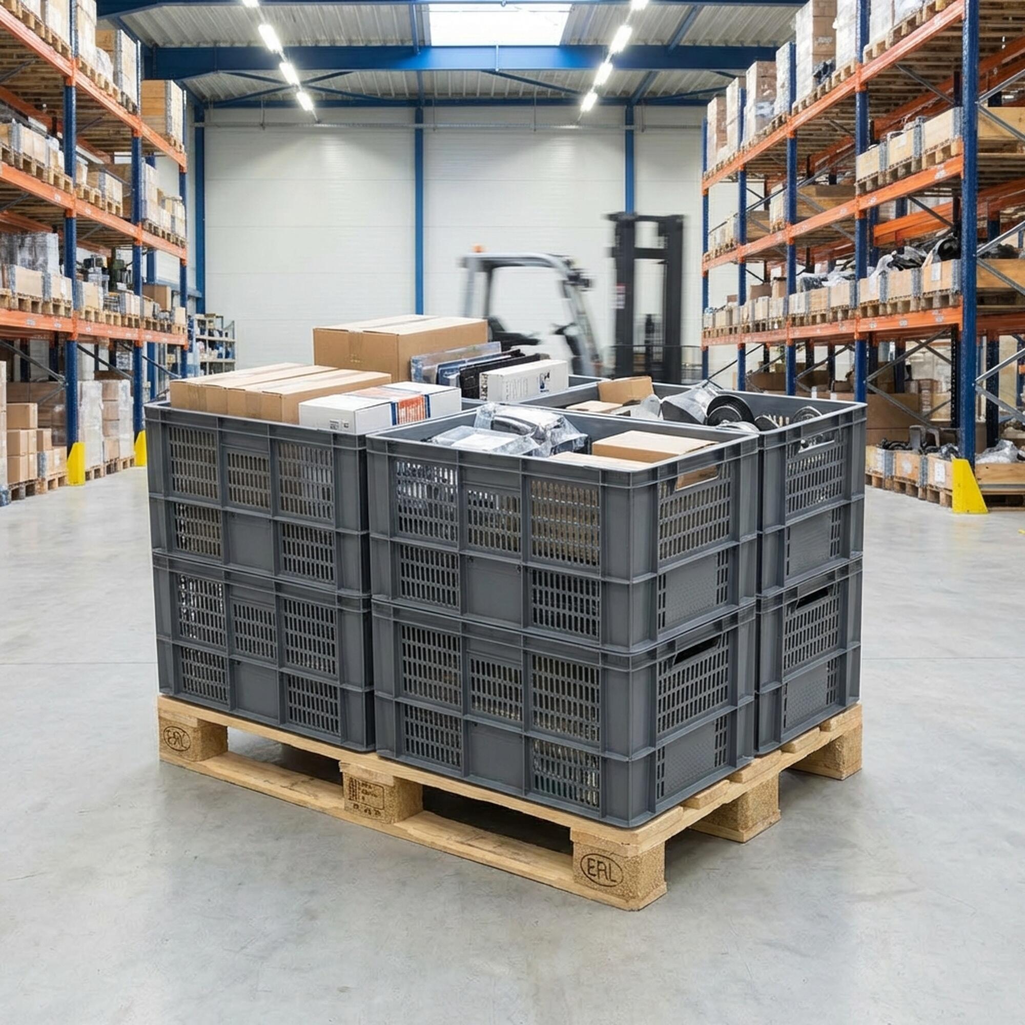 Bac de manutention Euronorm 60 L 60 x 40 x H.32 cm parois ajourées - 3