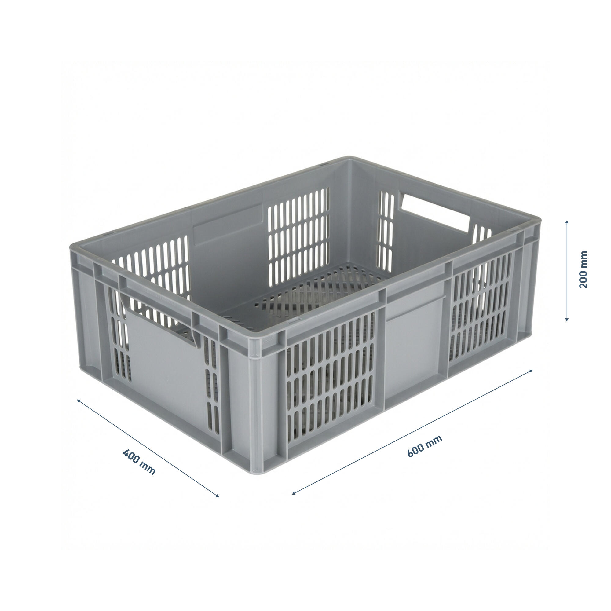 Bac de manutention Euronorm 40 L 60 x 40 x H.20 cm parois ajourées - 2