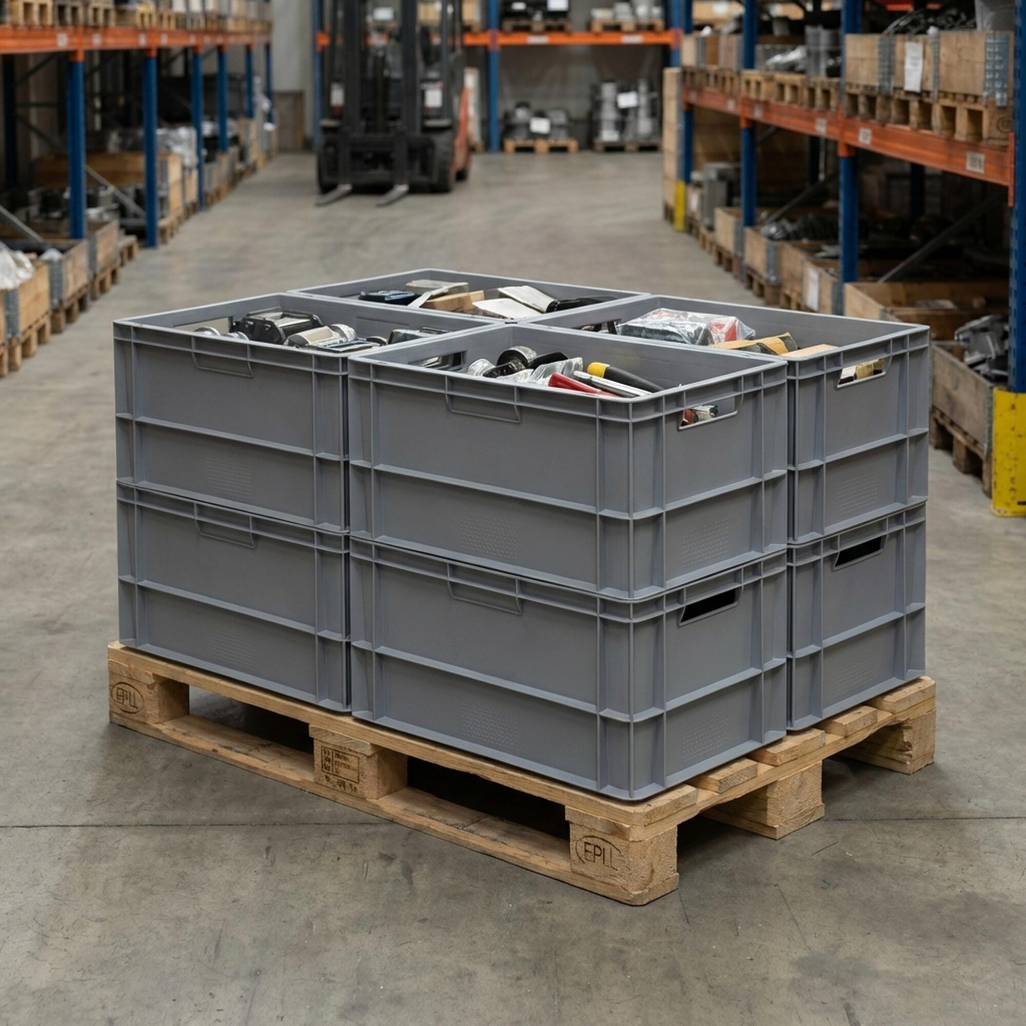 Bac de manutention EURONORM 60 L 60 x 40 x H.32 cm parois pleines - 4