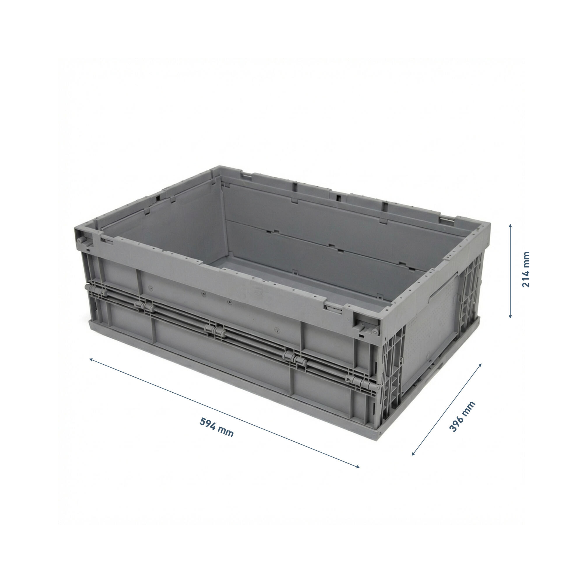 Bac de manutention Euronorm 40 L 59,4 x 39,6 x H.21,4 cm parois pleines pliables - 2