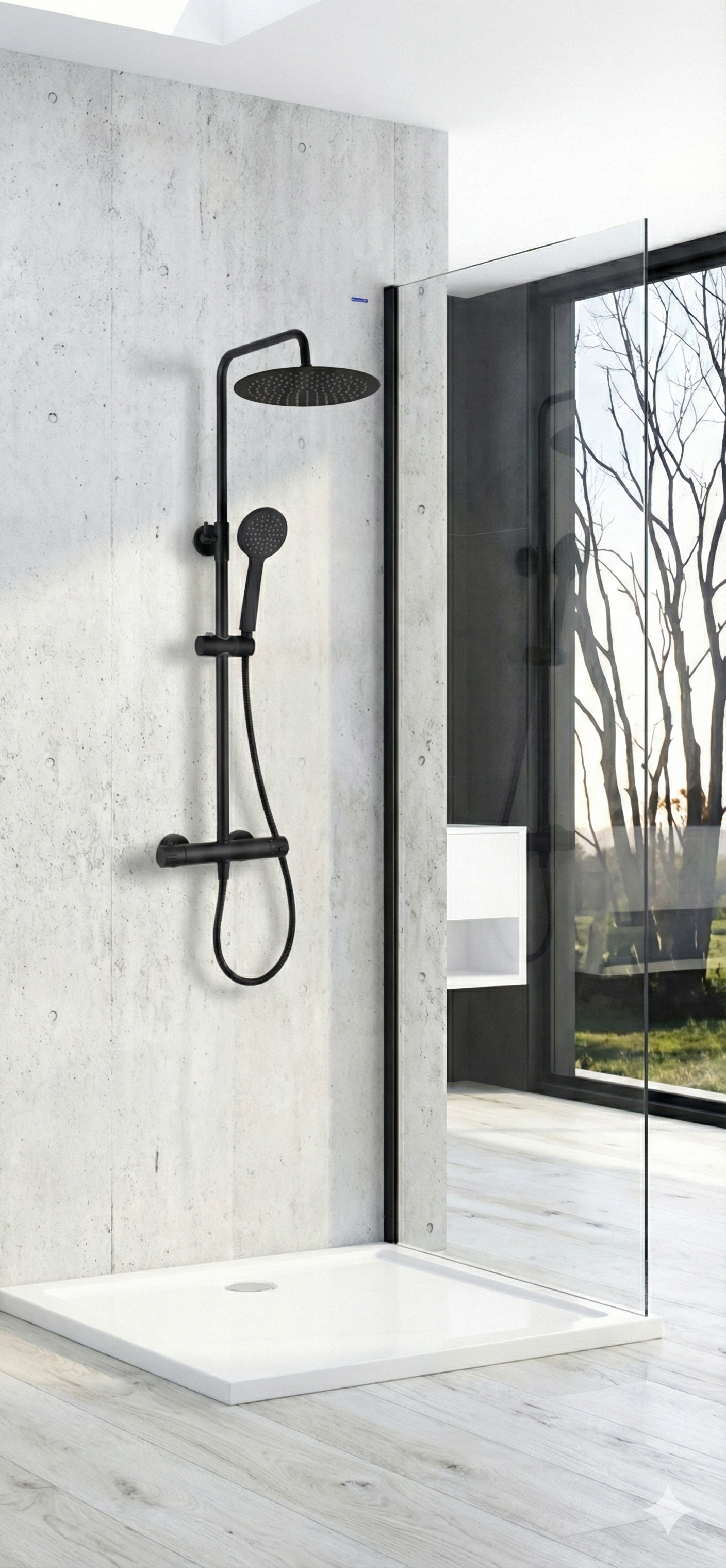 COLUMNA DE DUCHA MONOMANDO DUAL NEGRO - 2