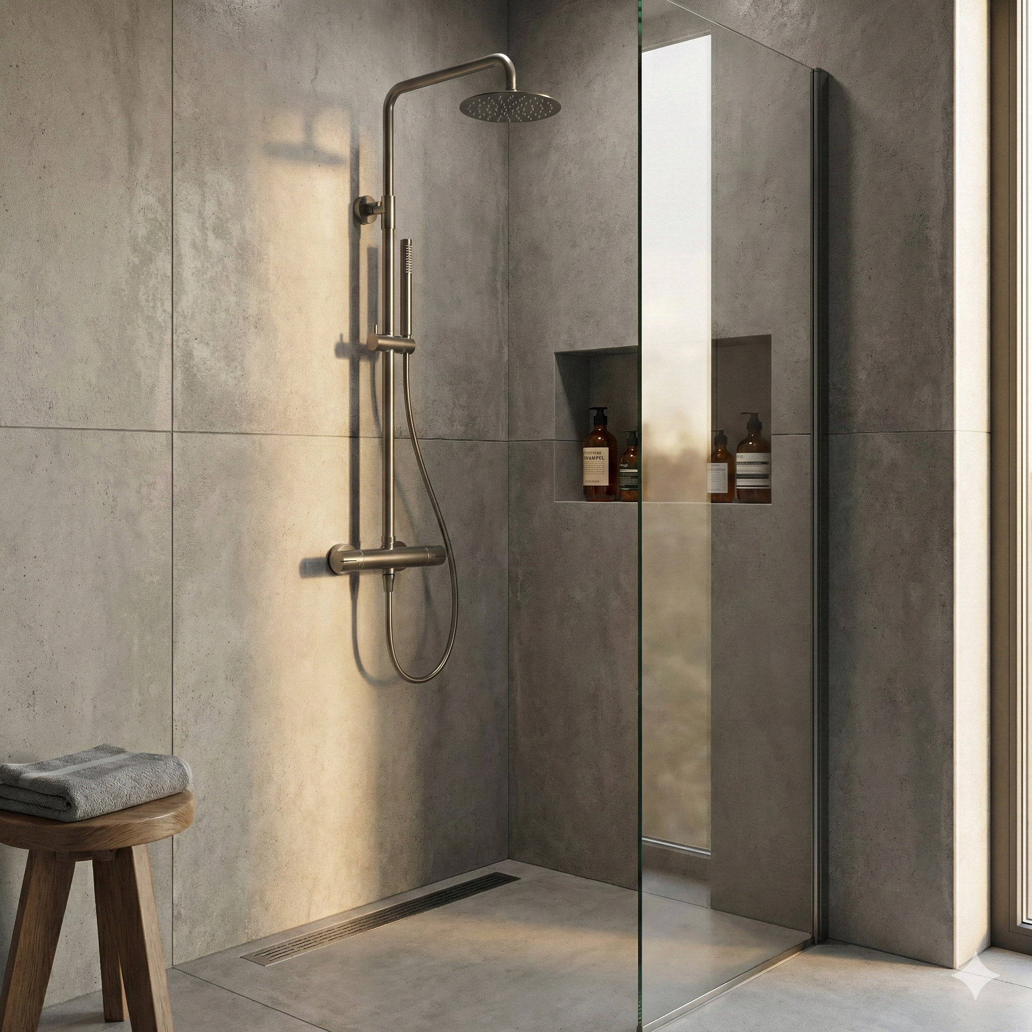 COLUMNA DE DUCHA TERMOSTÁTICA RONDO PVD METAL GUN - 4