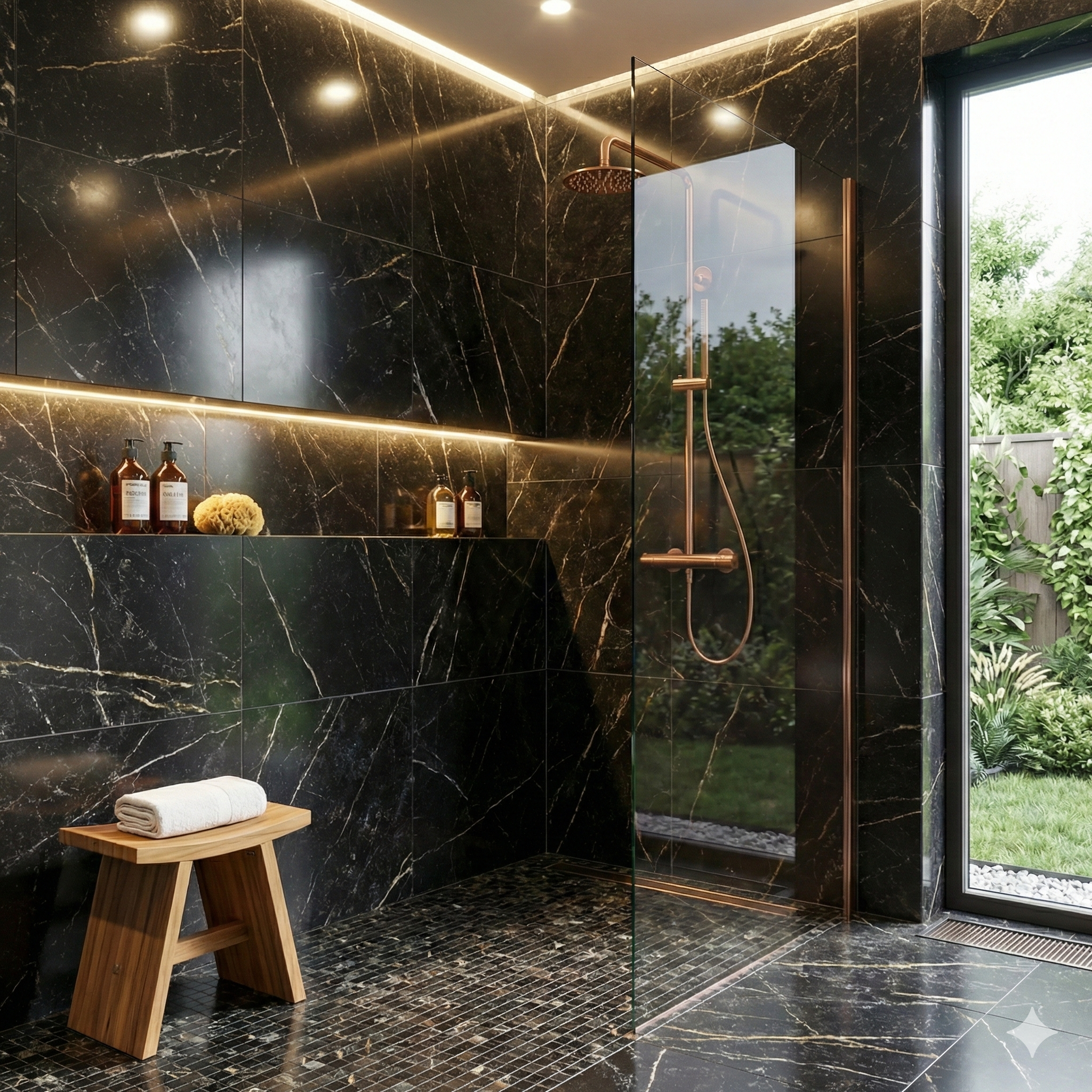 COLUMNA DE DUCHA TERMOSTÁTICA RONDO PVD COBRE - 2