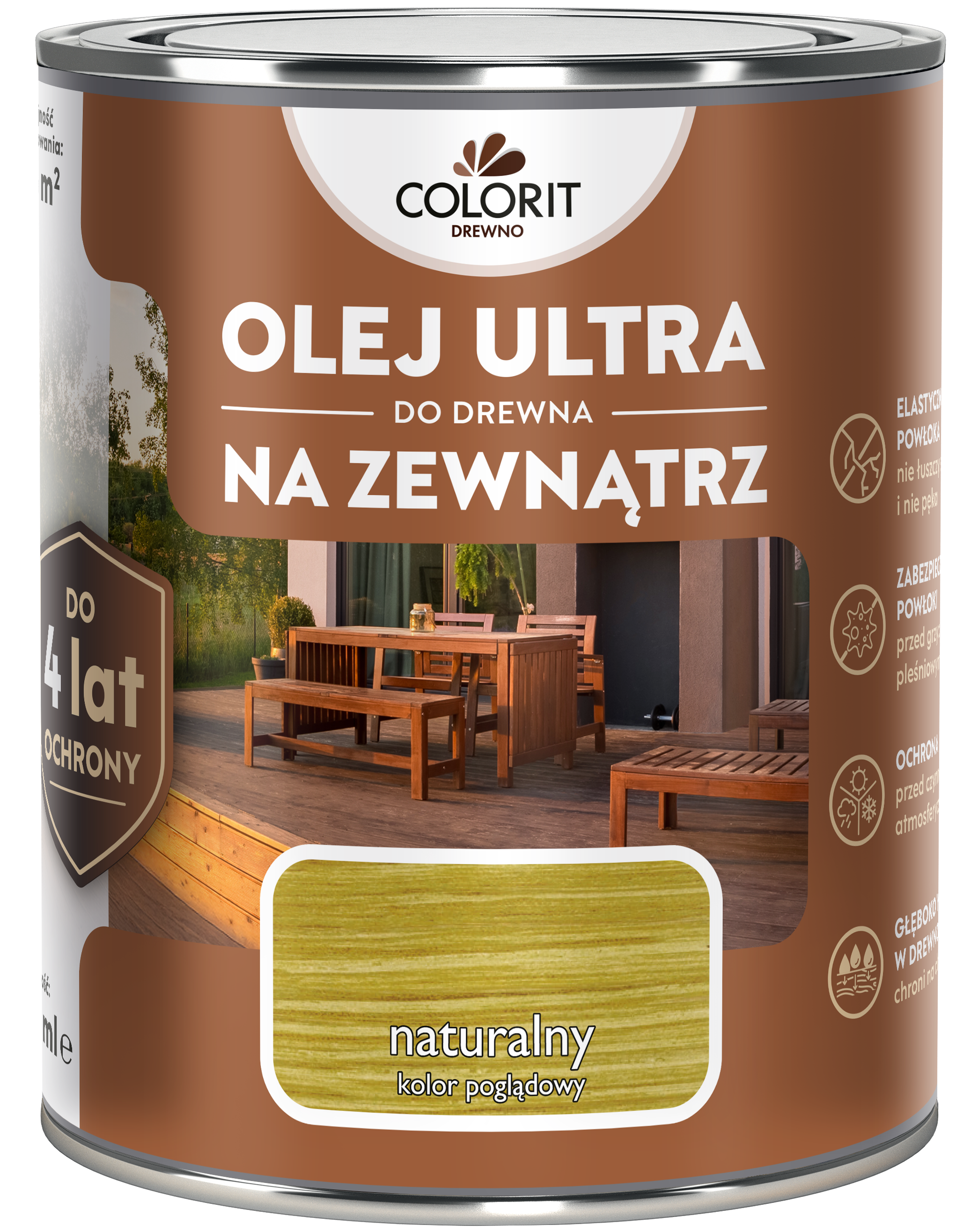 Olej Ultra do drewna na zewnątrz Colorit Natural 0.75L - 2