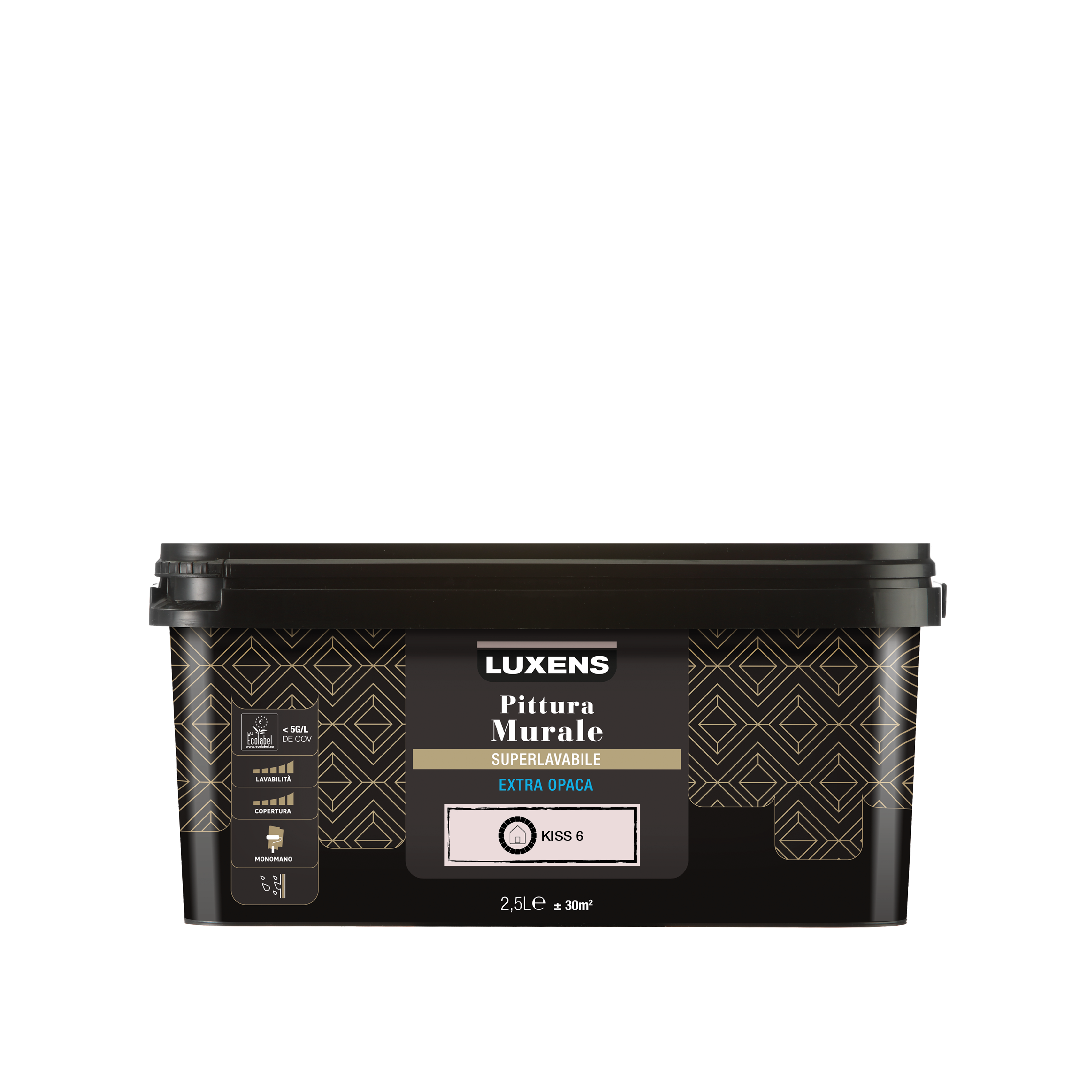 Pittura per interni super lavabile, LUXENS Opaca rosa kiss 6 opaco, 2.5 L - 2