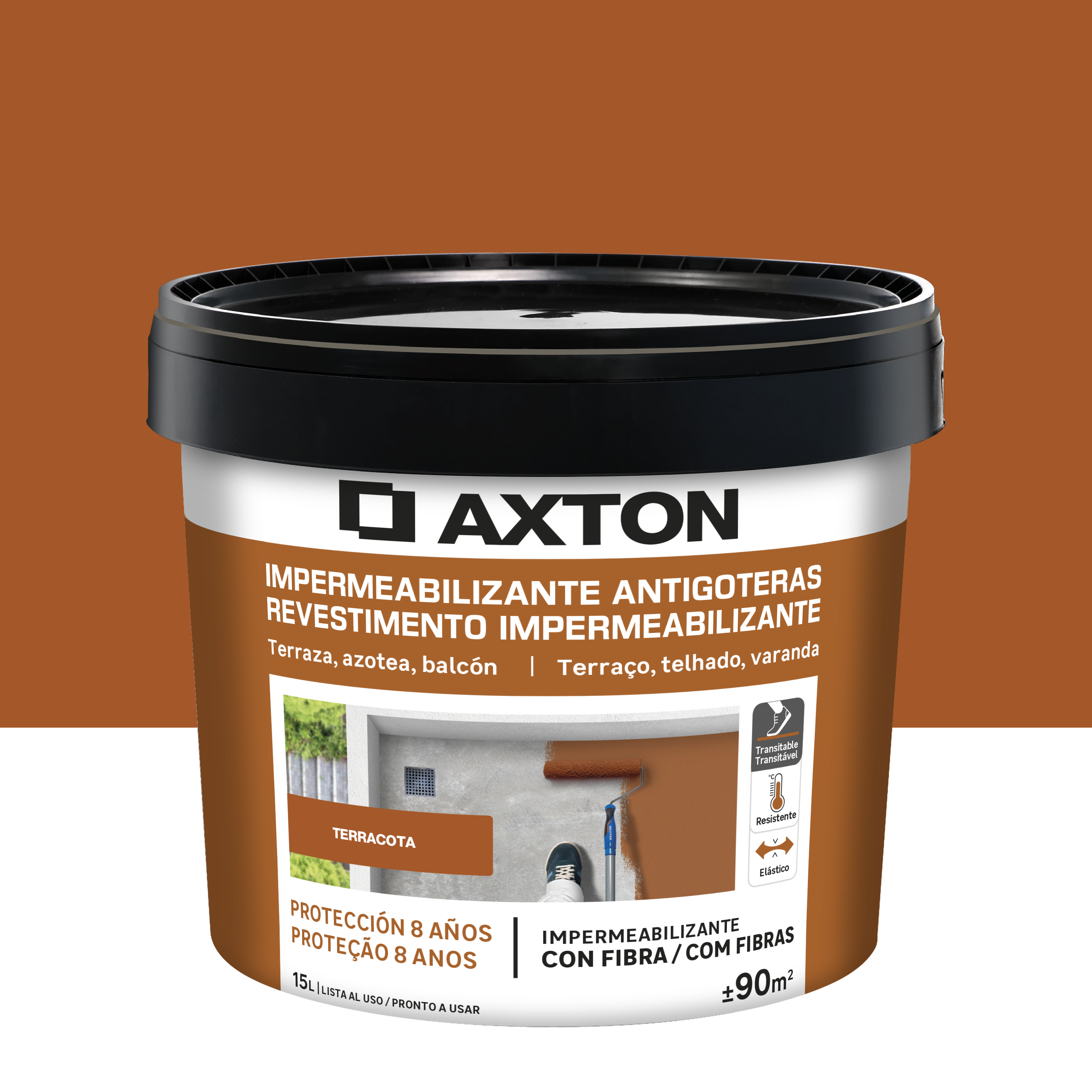 Pintura impermeabilizante axton 15l terracota