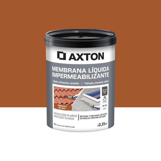 Silicone liquido exterior Axton para telhados , terraços, pisos de betão e cimento terracota 1Kg