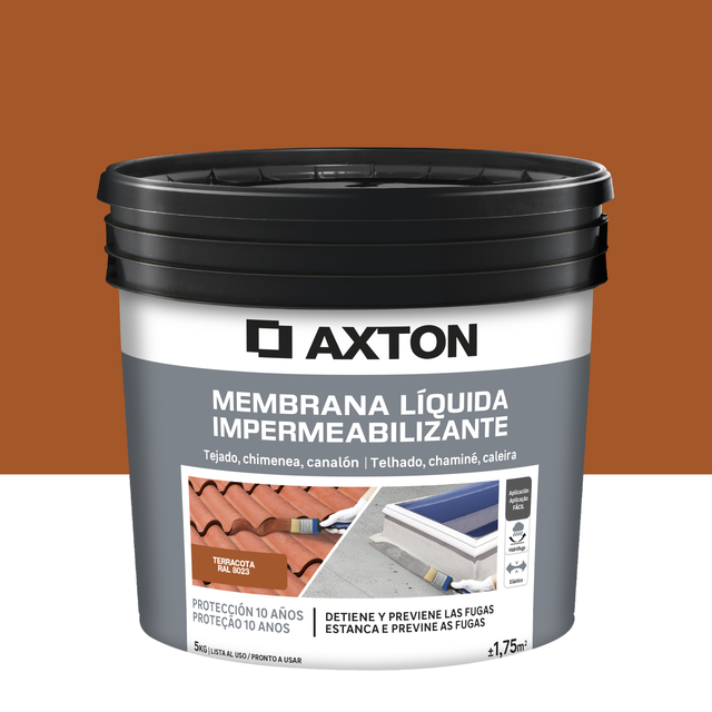 Silicone liquido exterior Axton para telhados , terraços, pisos de betão e cimento terracota 5Kg