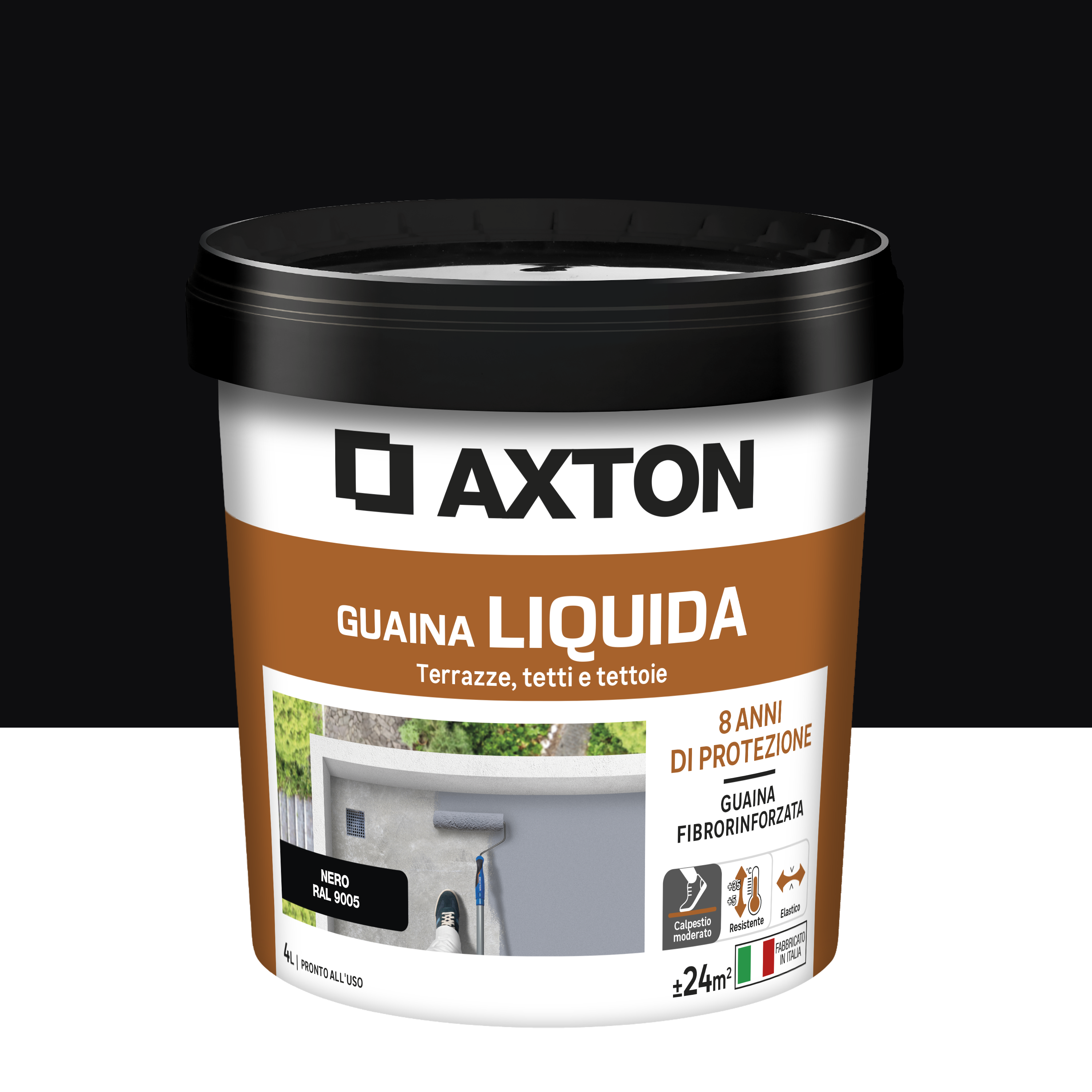 un liquido nero vischioso e impermeabilizzante Vernice impermeabilizzante AXTON nero 4