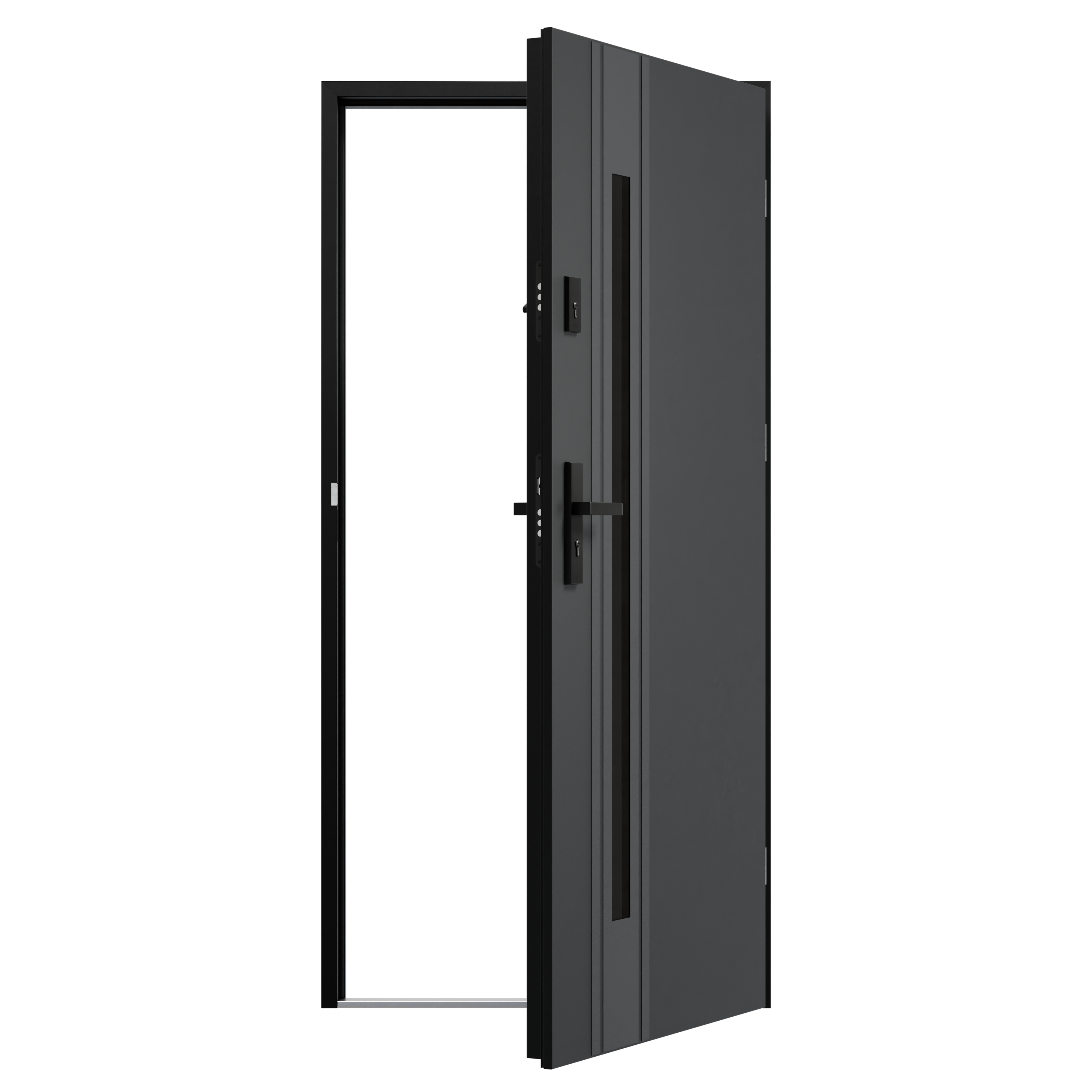 Drzwi zewnętrzne stalowe wejściowe 80 prawe Mono SH BL 68 dark grey - 4