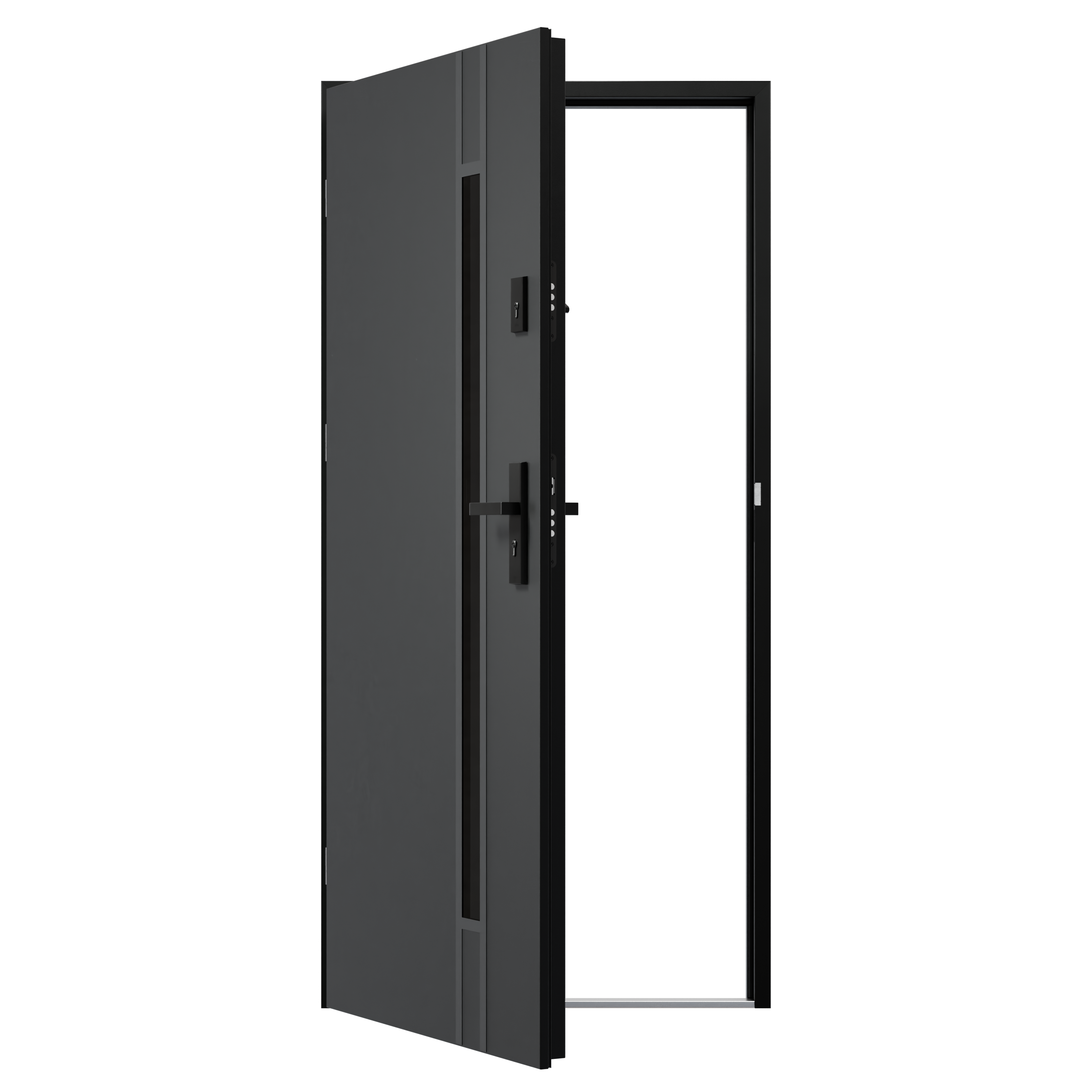 Drzwi zewnętrzne stalowe wejściowe 90 lewe Metron BL68 dark grey - 3