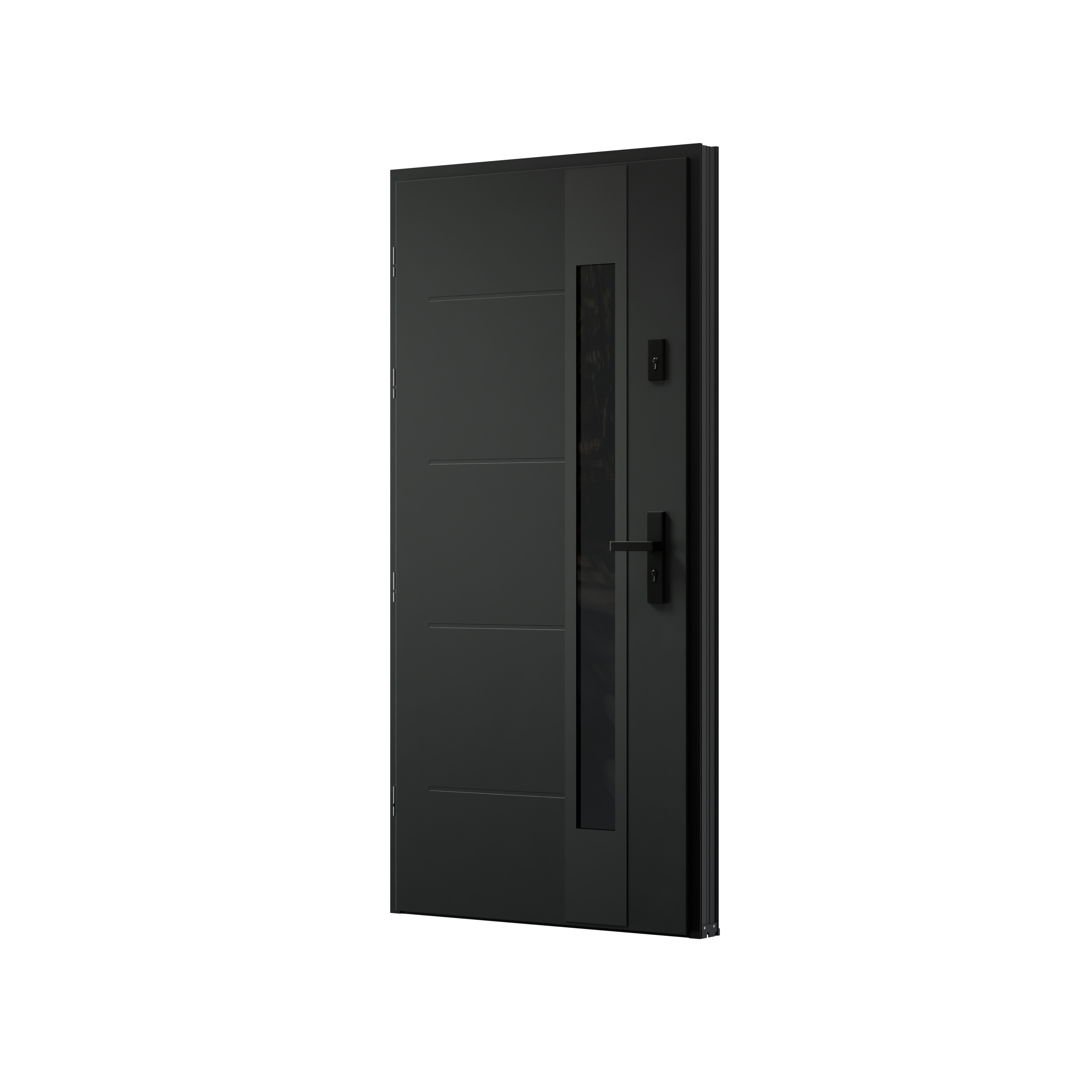 Drzwi zewnętrzne stalowe wejściowe 90 lewe Pass BL90 Horizo dark grey  - 3
