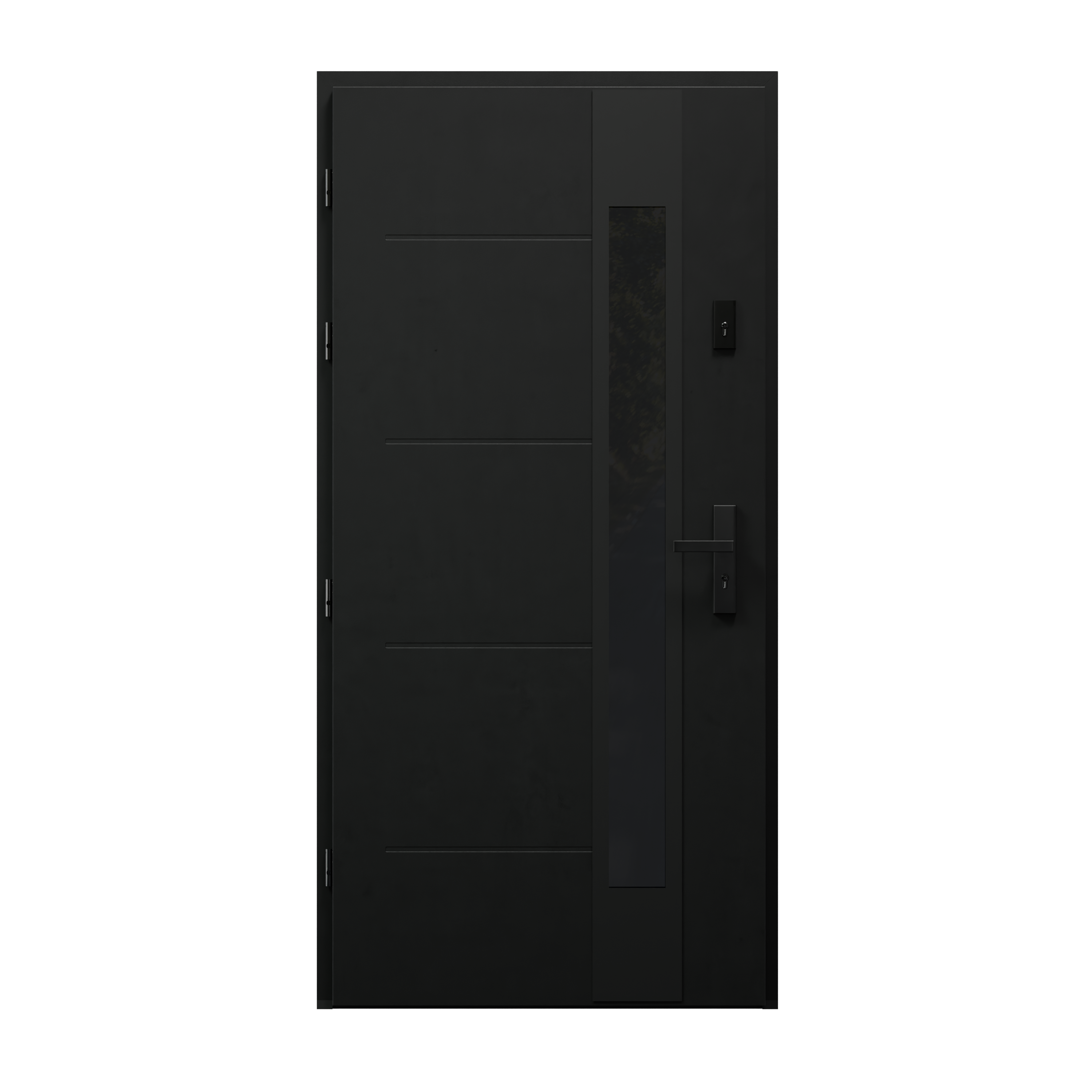 Drzwi zewnętrzne stalowe wejściowe 90 lewe Pass BL90 Horizo dark grey