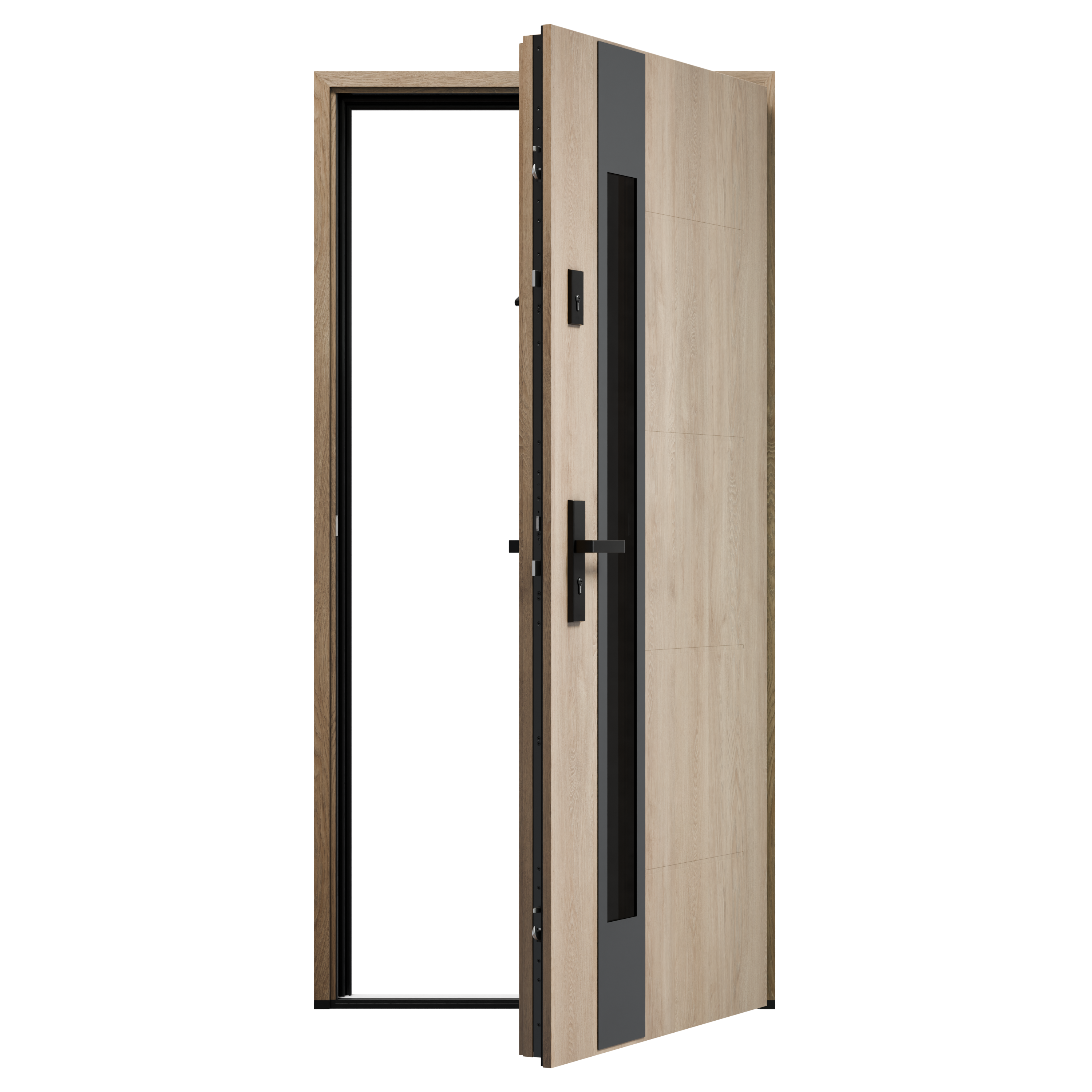 Drzwi zewnętrzne stalowe wejściowe 90 prawe Pass 90 Horizo dąb turner  - 3