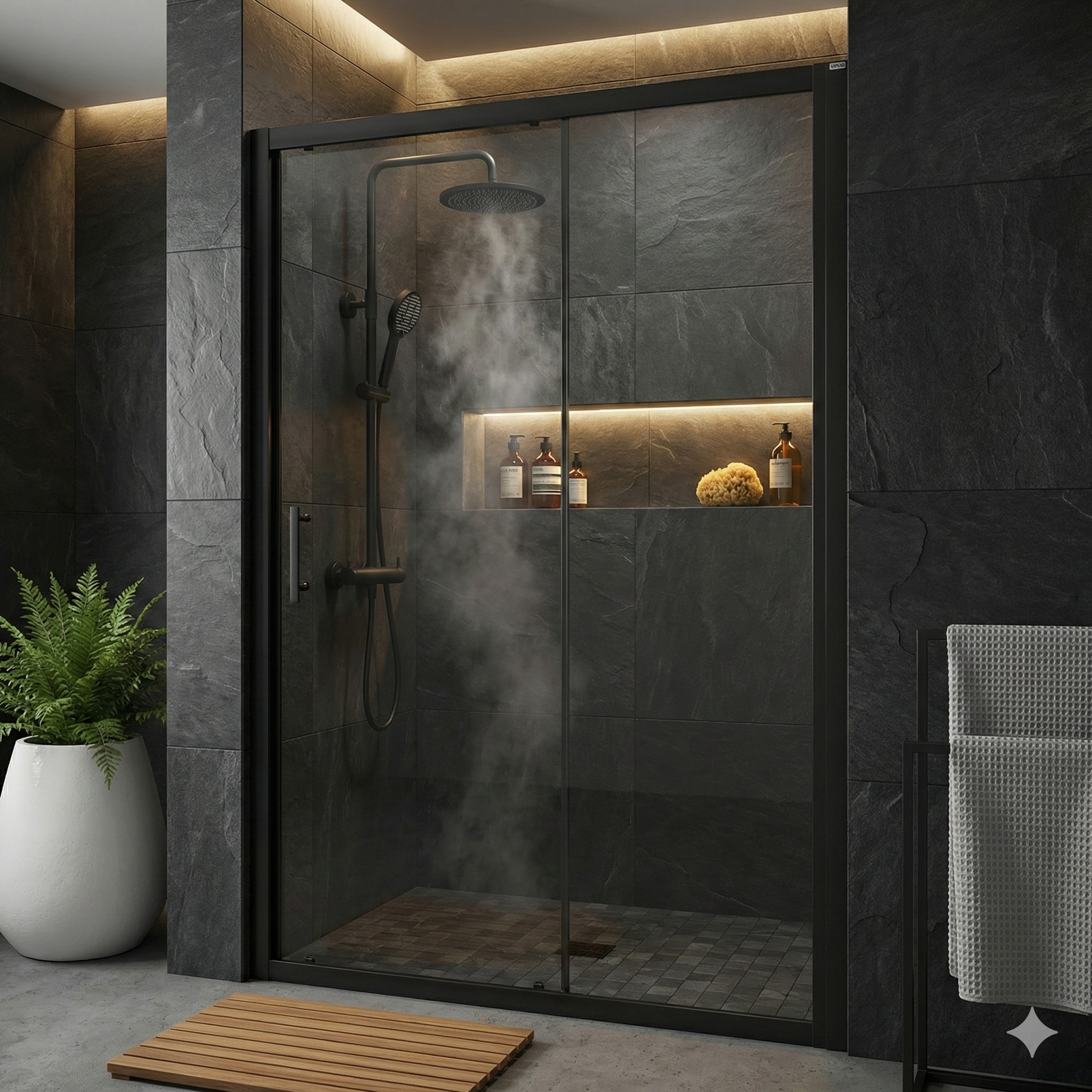 COLUMNA DE DUCHA MONOMANDO DUAL NEGRO - 2