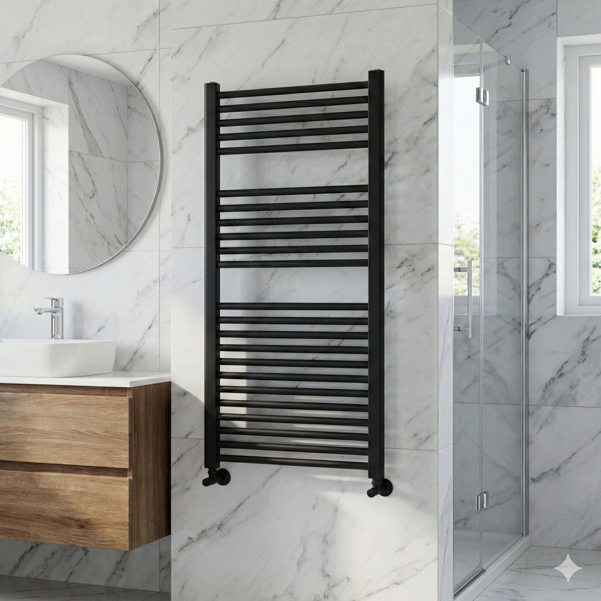 RADIADOR TOALLERO MANAUT ELEGANCE 1230X500MM NEGRO - 2