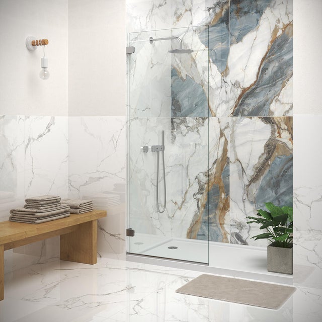 Piastrella da pavimento e rivestimento interno in gres porcellanato 60 x 120 cm rettificato blu lucido Armonia R9 traffico medio forte (pei 3/5) Sp. 9 mm 1.44 mq