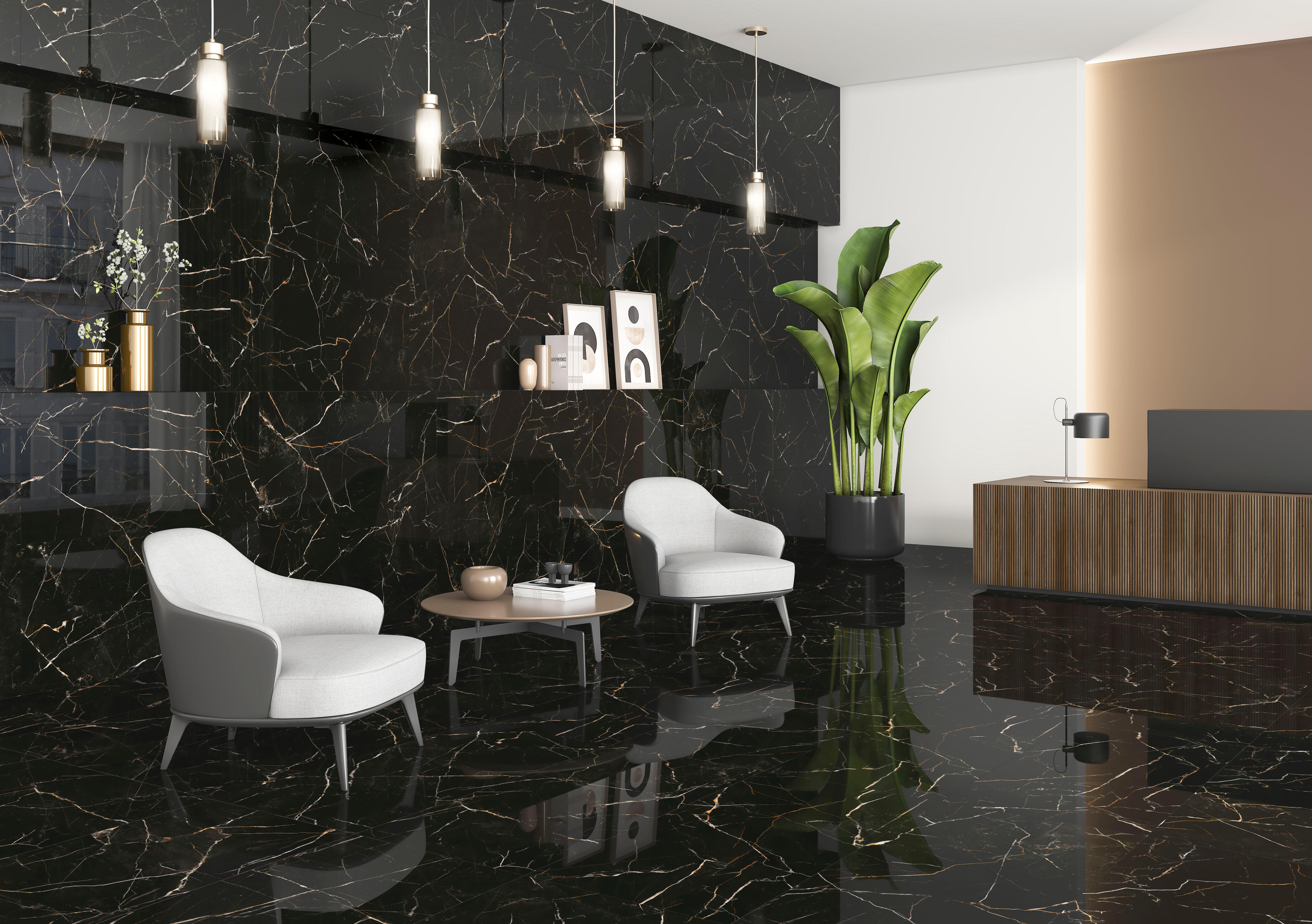 SUELO PORCELÁNICO 59X119CM MURAD NEGRO PULIDO - 2