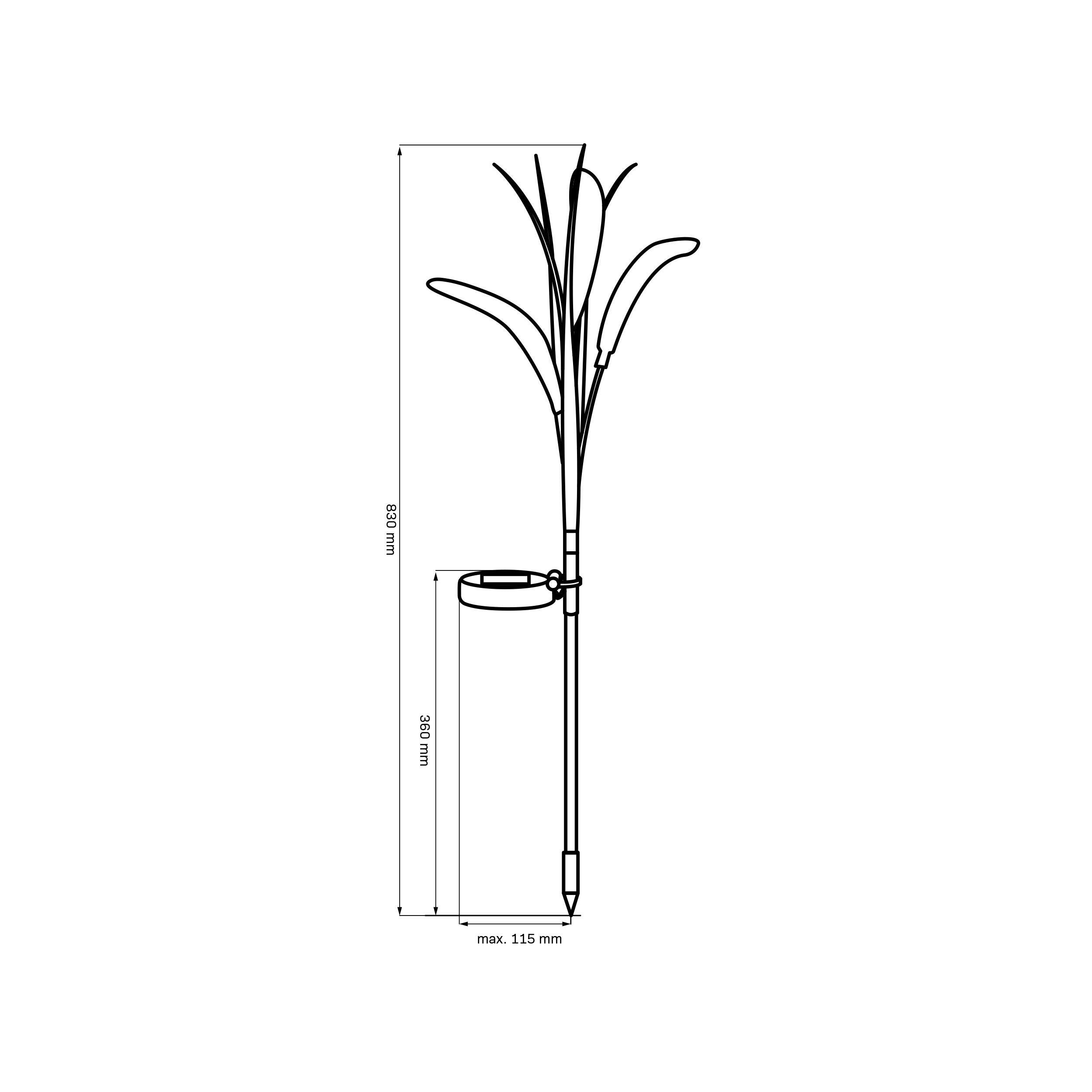 Lampa solarna wbijana Flora LED IP44 zielona Goldlux - 3
