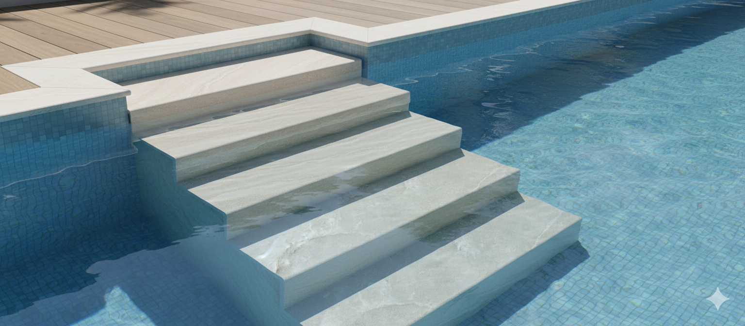 PELDAÑO PORCELÁNICO PARA PISCINA 31.7X62.5CM TER COTTON - 2