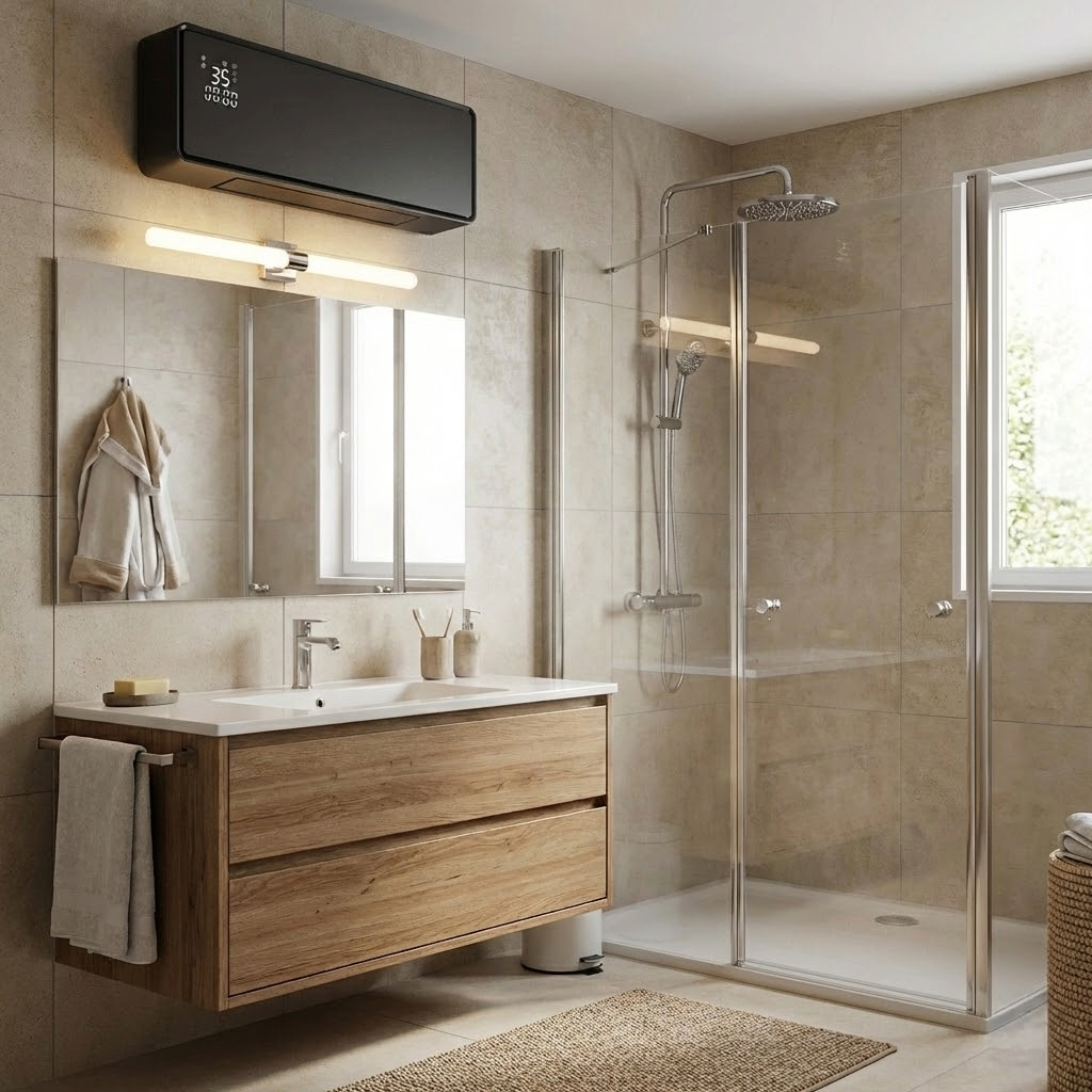 CALEFACTOR CERÁMICO SPLIT 2000W CON MANDO CRISTAL NEGRO - 2