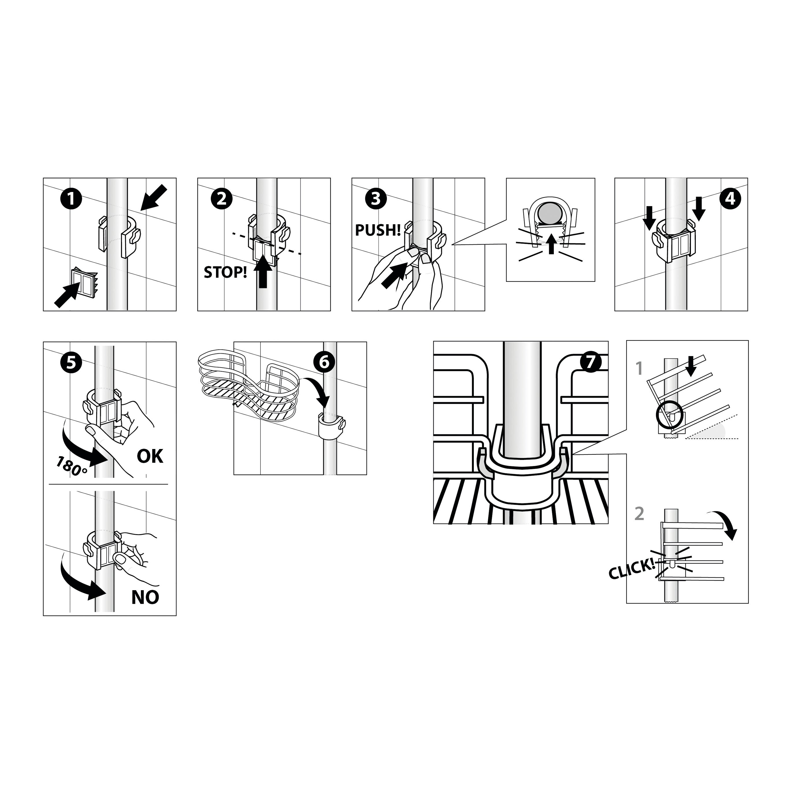 Organizer per doccia per asta doccia Cestello tubo grigio - 3
