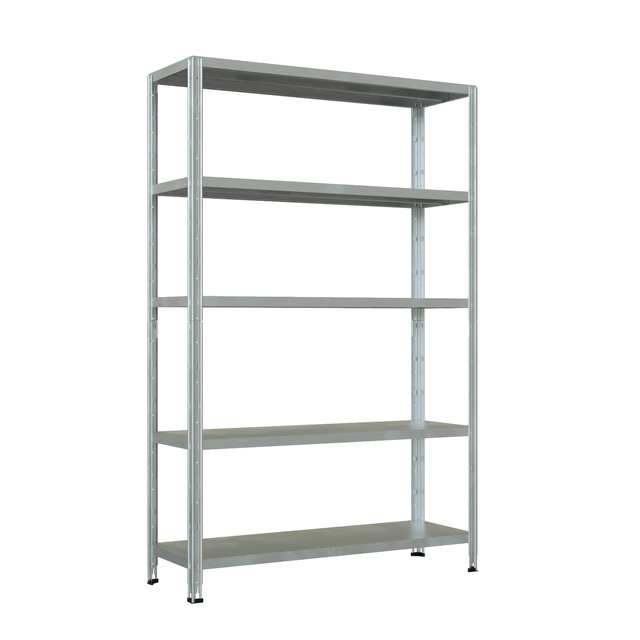 Scaffale in kit 5 ripiani Crosser L 120 x P 40 x H 188 cm acciaio zincato, portata per ripiano 80 kg