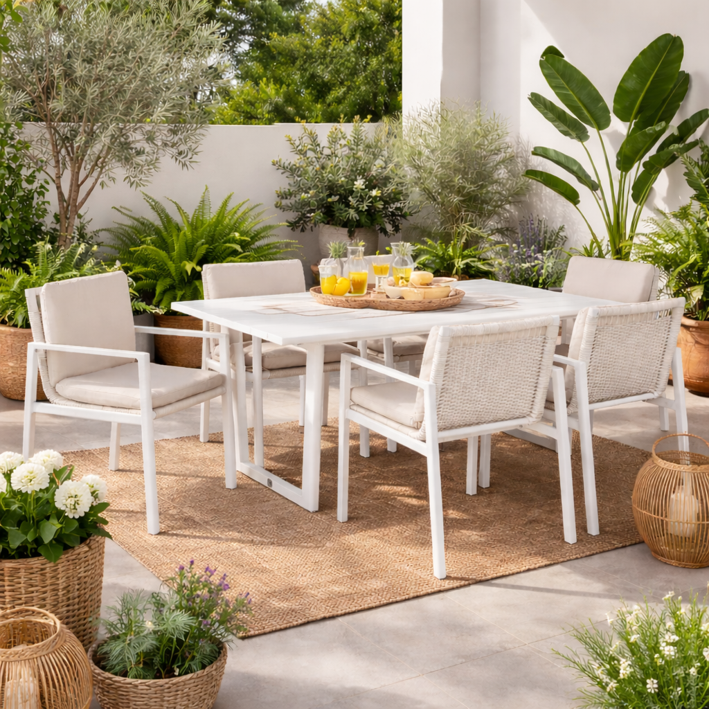 Conjunto de muebles de jardín de aluminio  para 6 comensales - 4