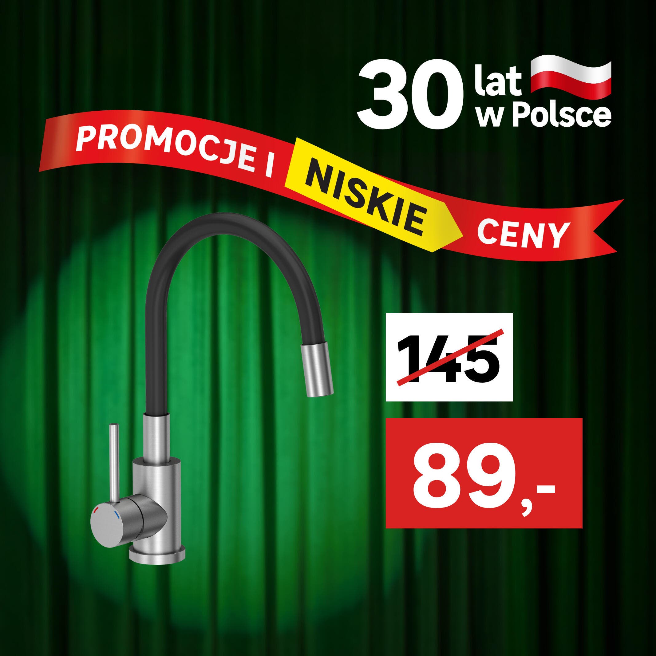 Bateria kuchenna z elastyczną wylewką Elastic