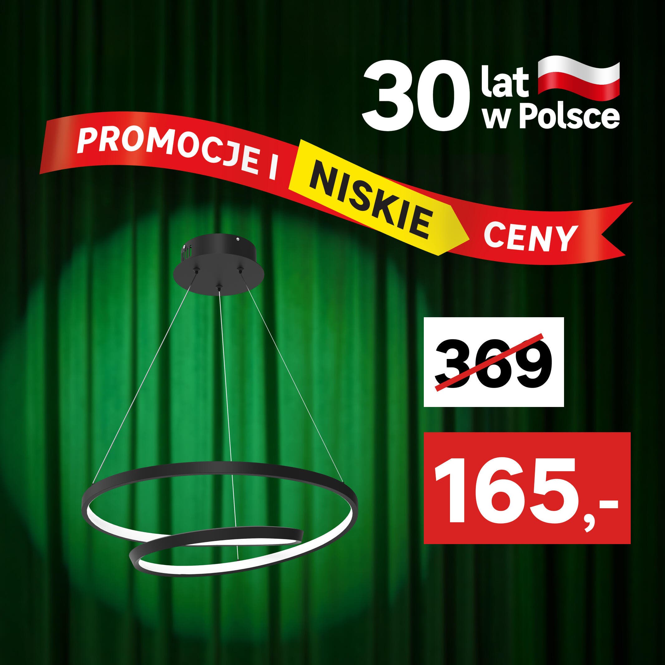 Lampa wisząca Lucero 2700 lm czarna LED Milagro