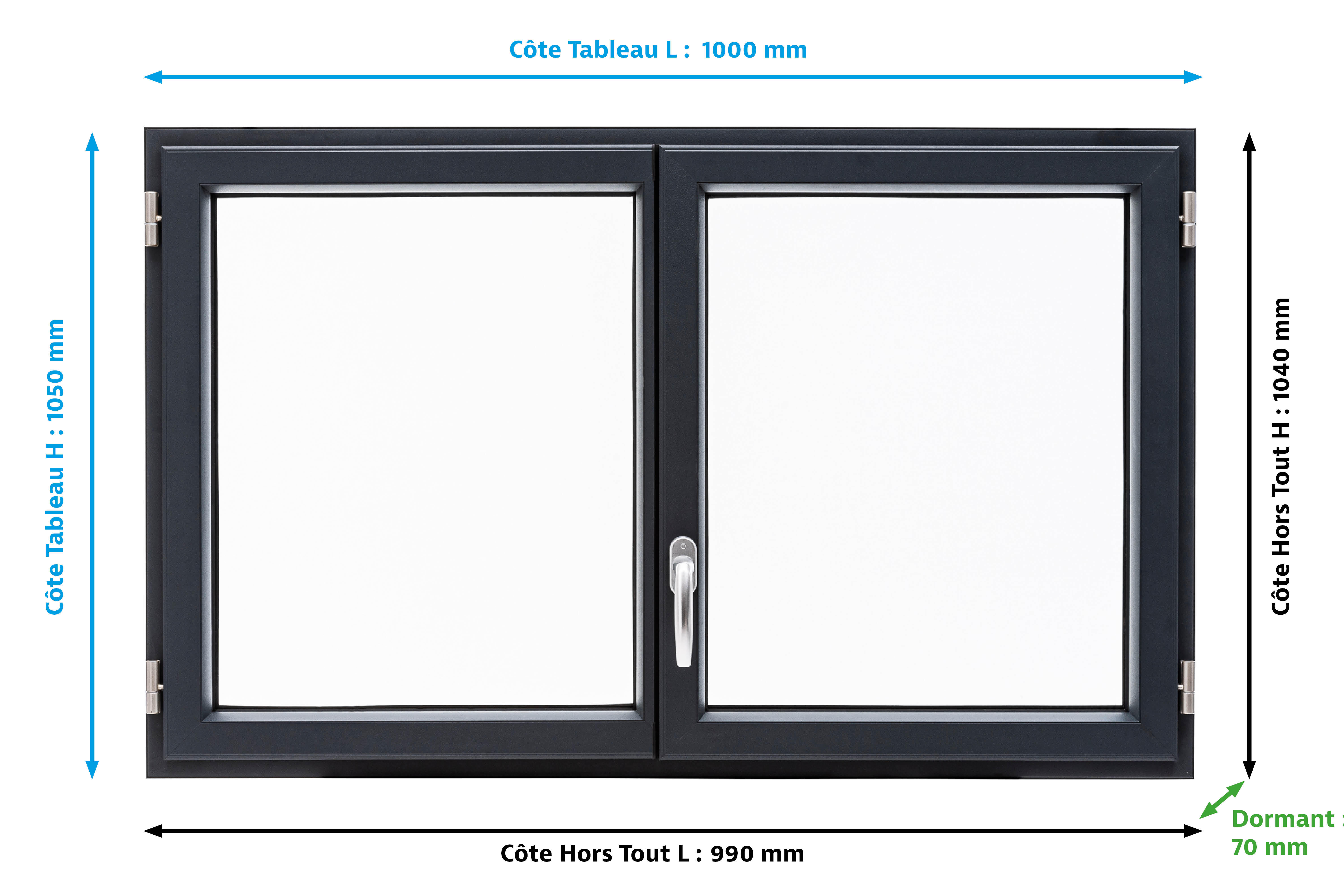 Fenêtre alu Essentiel H.105xl.100cm 2 vantaux gris anthracite - 7