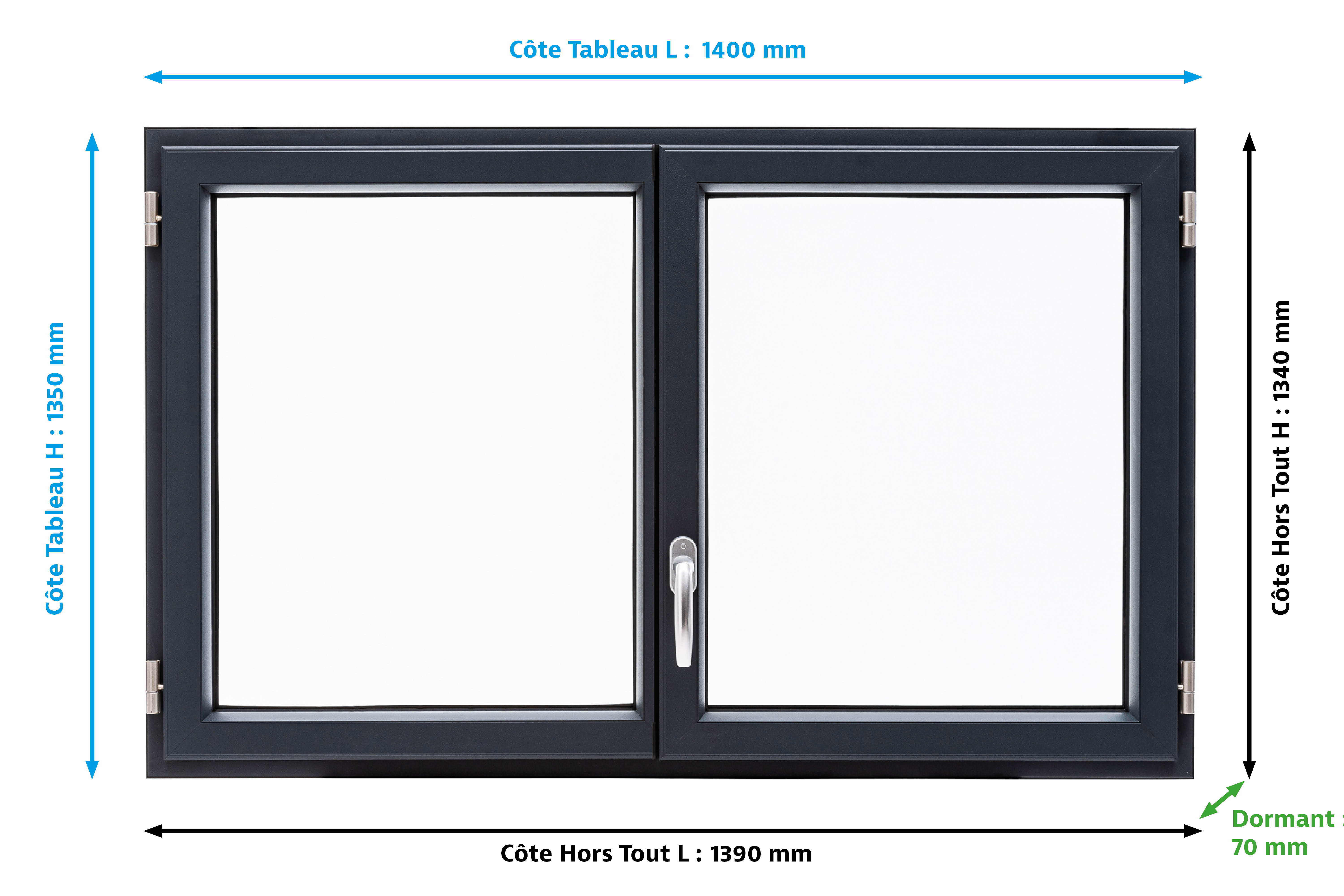 Fenêtre alu Essentiel H.135xl.140cm 2 vantaux gris anthracite - 6