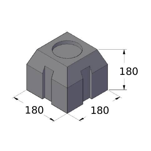 BLOQUE DE HORMIGÓN INVERNADERO D4 18X18X18 CM - 2
