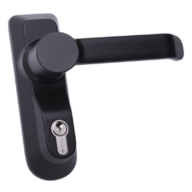 MANILLA -LLAVE ANTIPÁNICO CON CILINDRO EXTERIOR NEGRO  VERSION LARGA