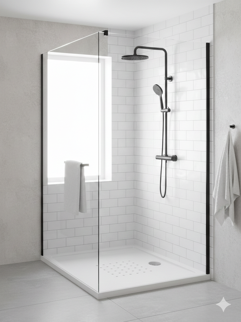 PLATO DE DUCHA ACRILICO CUADRADO BLANCO 90X90X5CM - 3