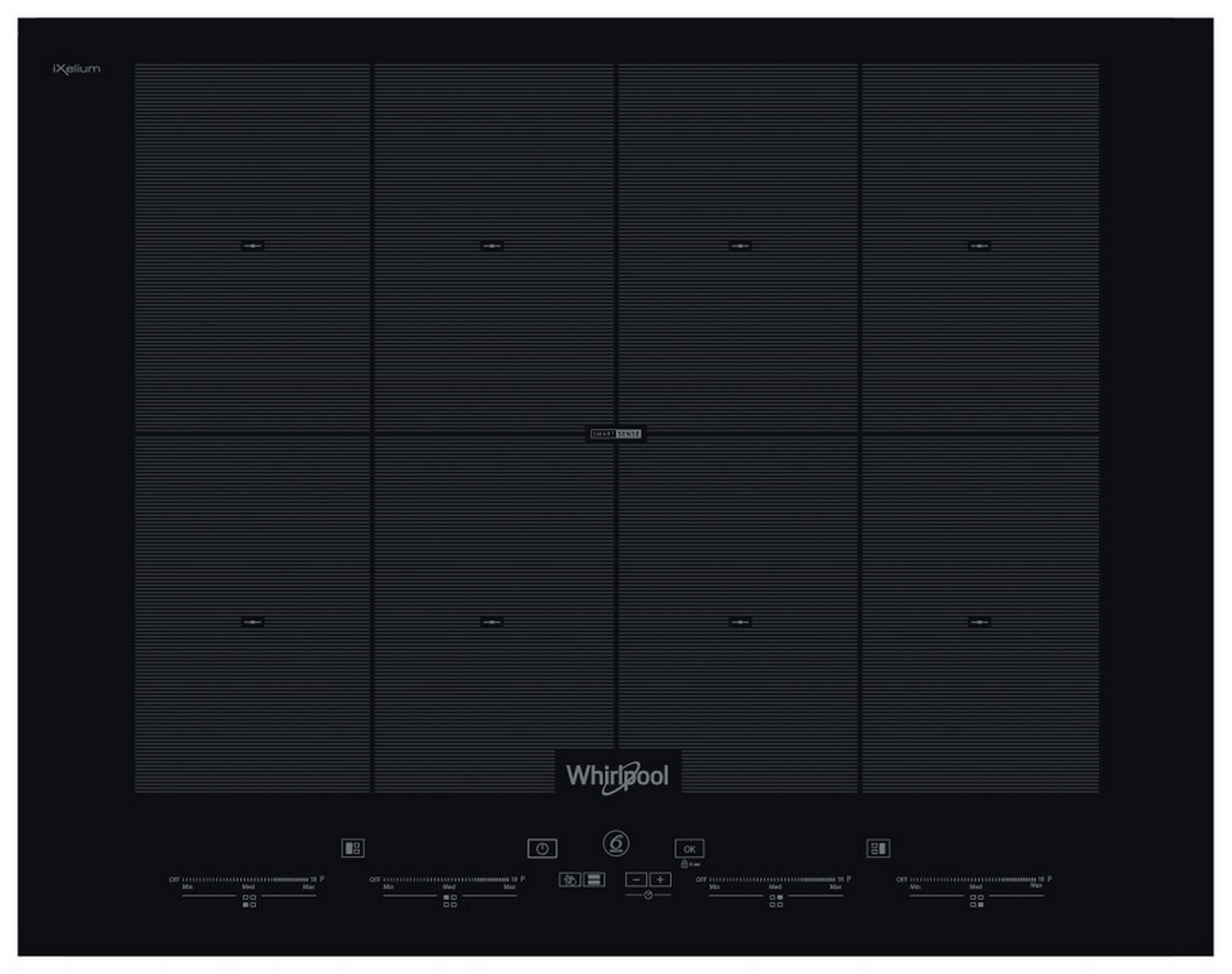 placa de cocina whirlpool smo 658cne con 4 zonas de coccion y zona flex 7400 w negro 65cm