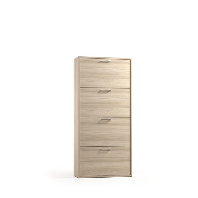 Scarpiera TERRANEO Alby 4 ante apertura a ribalta, L 67 x H 147 x P 28 cm 24 paia, olmo